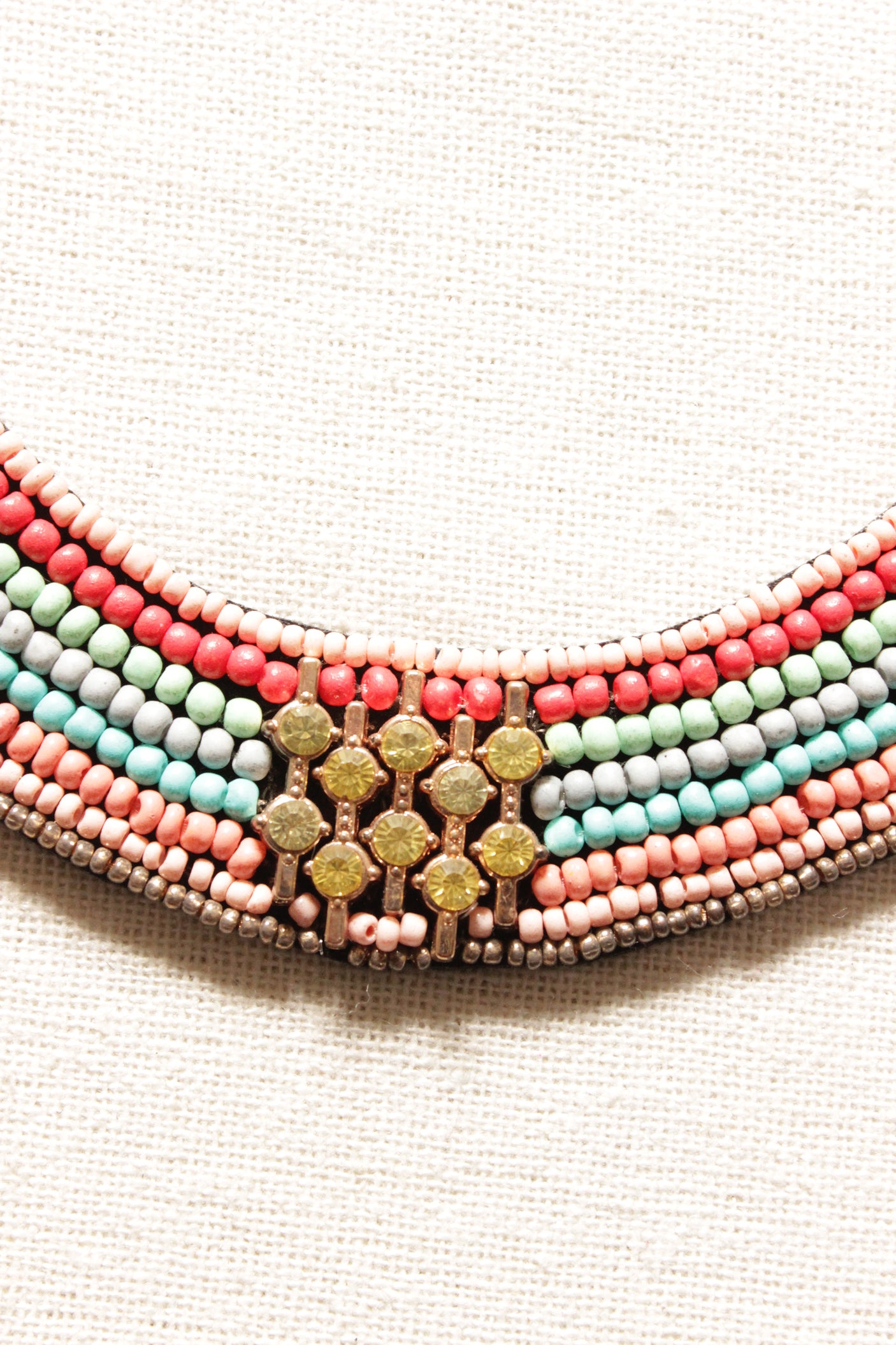 Multi-Color Acrylic Beads Hand Braided Necklace