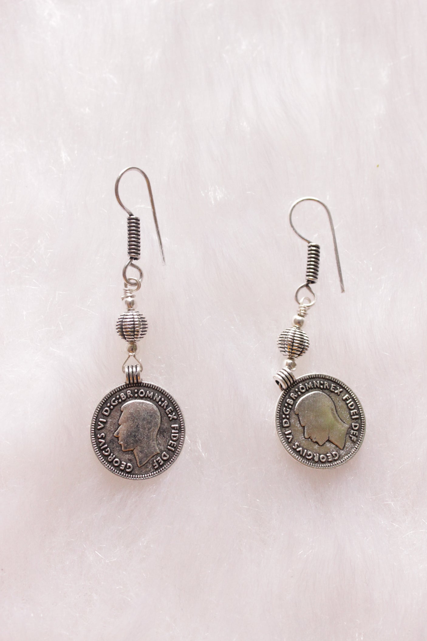 2 Layer Lemon Yellow Beads and Vintage Stamped Metal Coins Braided Necklace Set