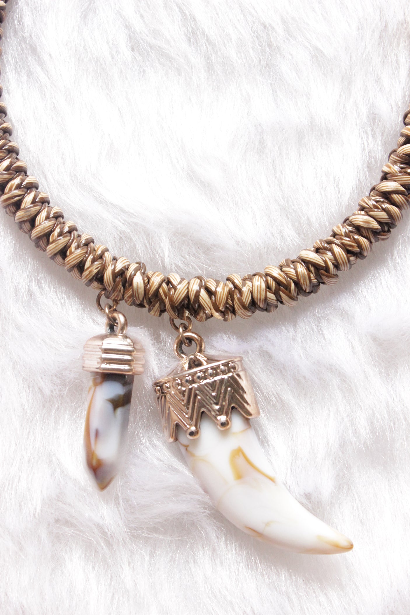 Wire Mesh Design Semi-Circular Necklace