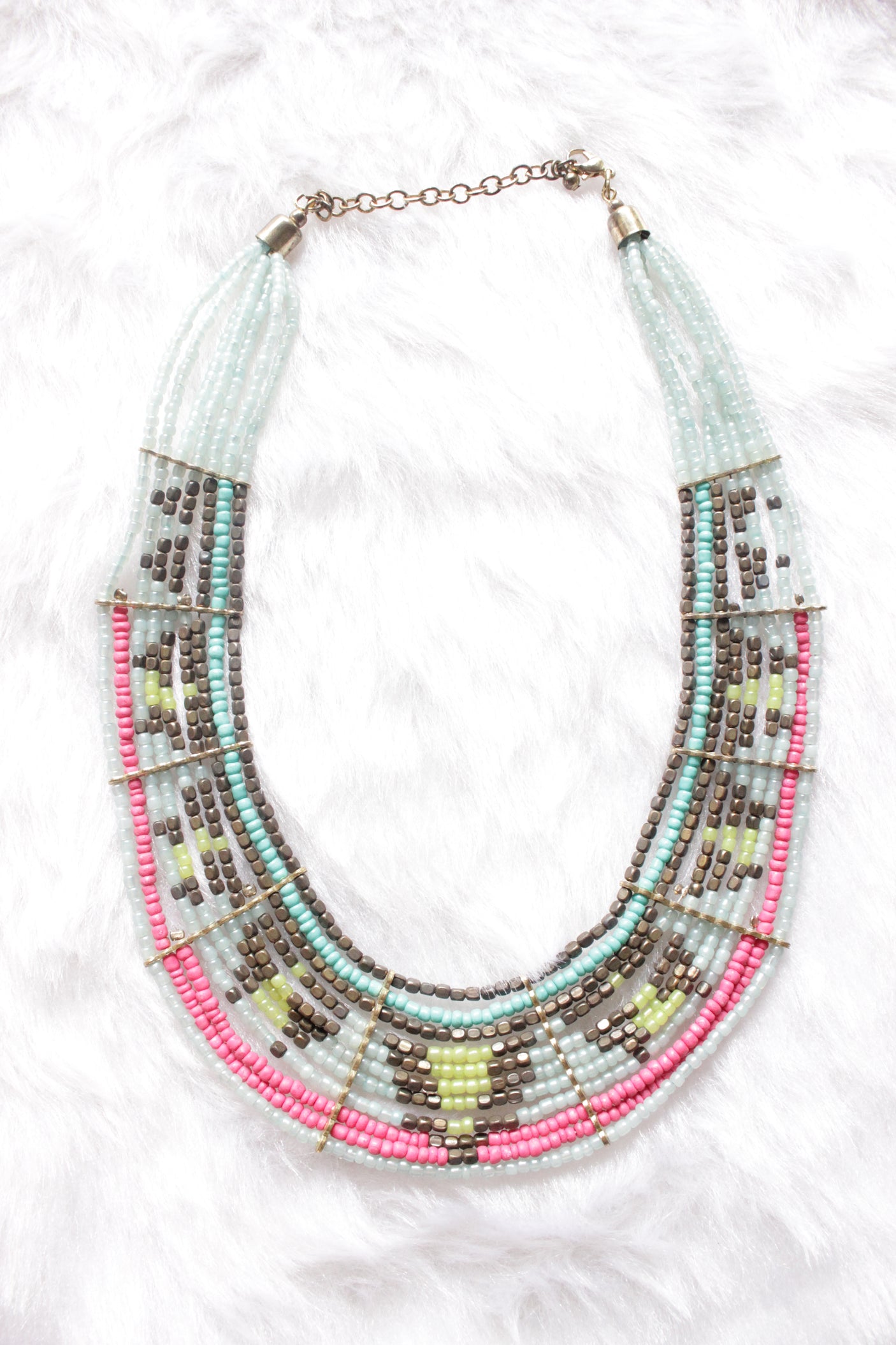 Hand Braided BeadsElegant Multi-Layer Necklace