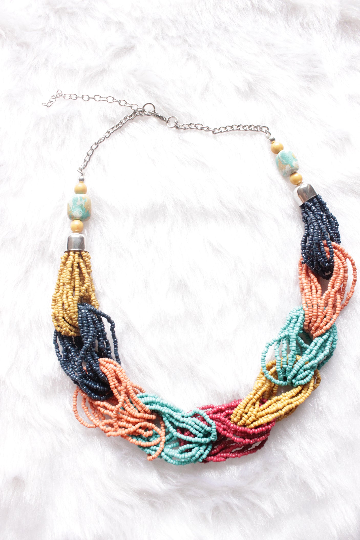 Multi Layer Beaded Vibrant Choker Necklace