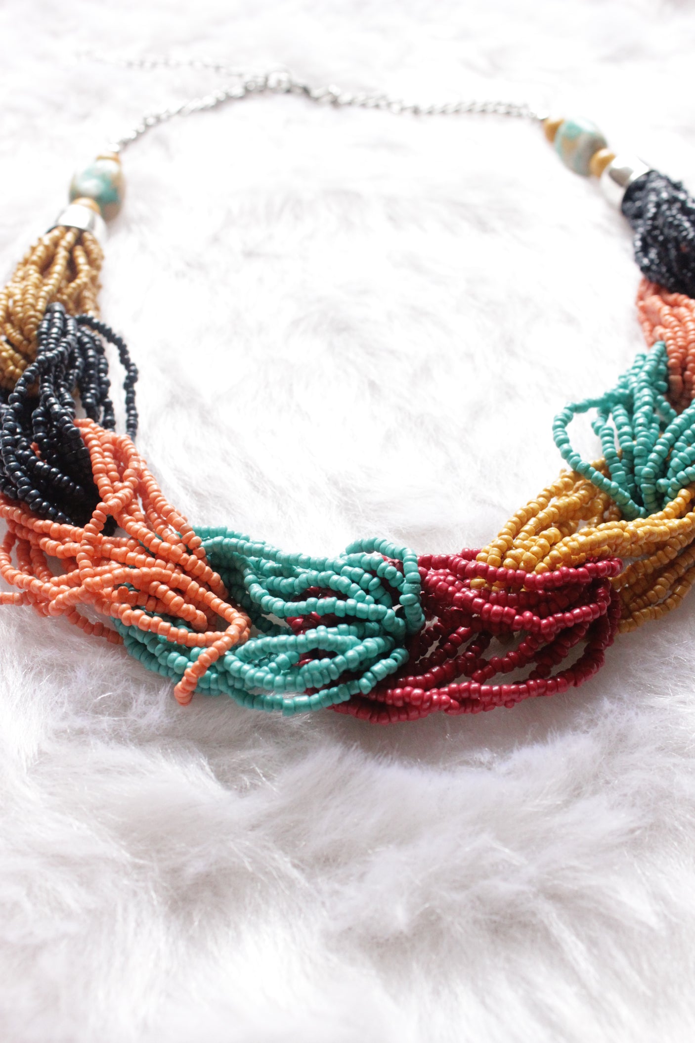 Multi Layer Beaded Vibrant Choker Necklace