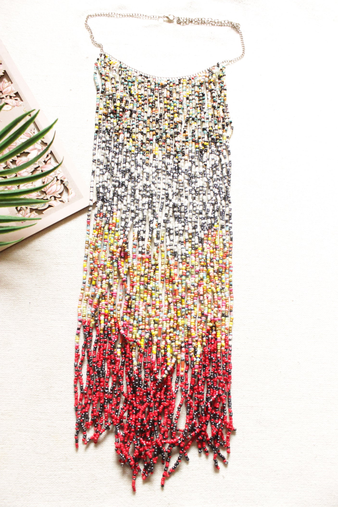 Multi-Color Beads Hand Braided Long Multi-Layer Choker Necklace