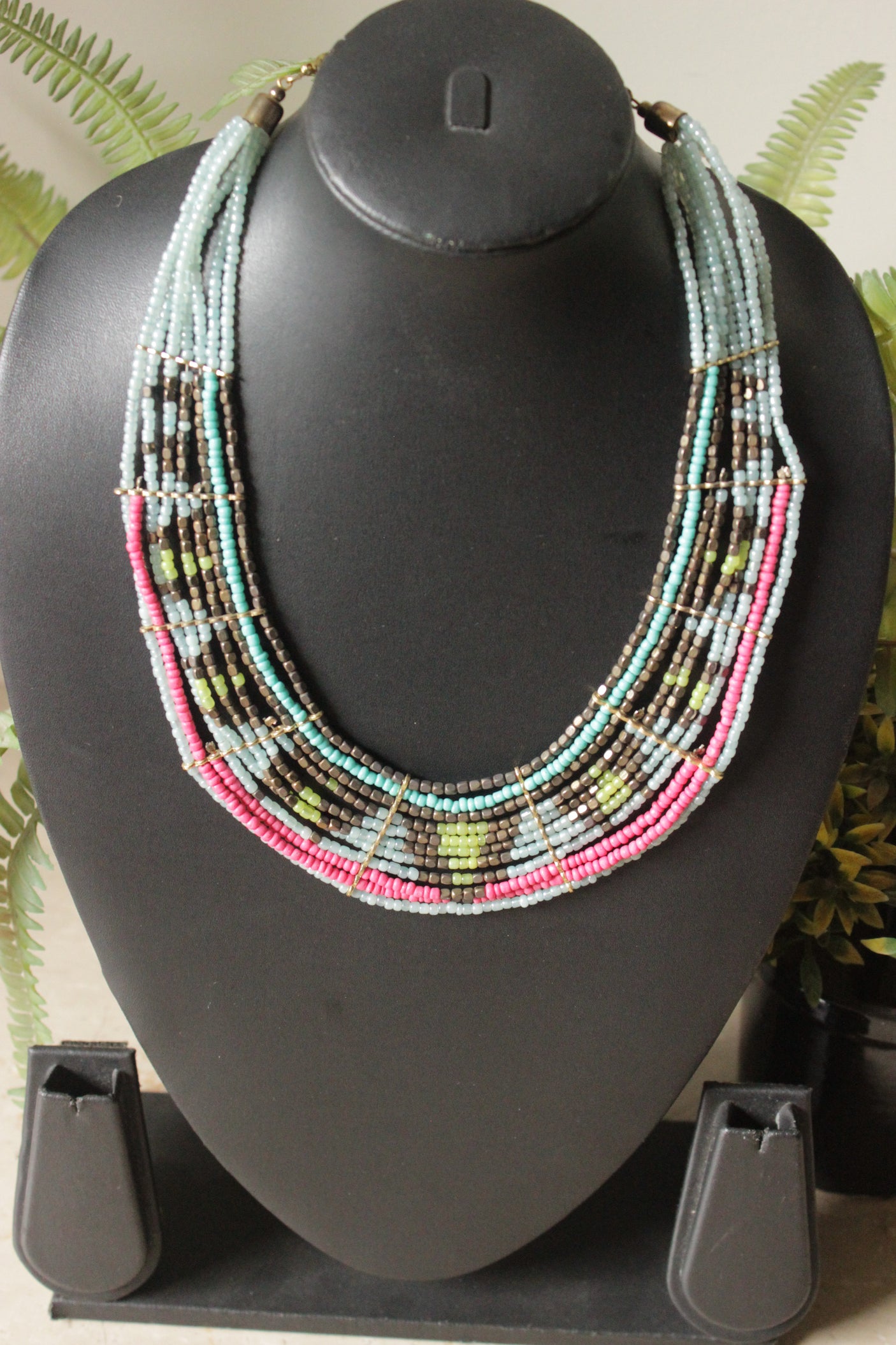 Hand Braided BeadsElegant Multi-Layer Necklace