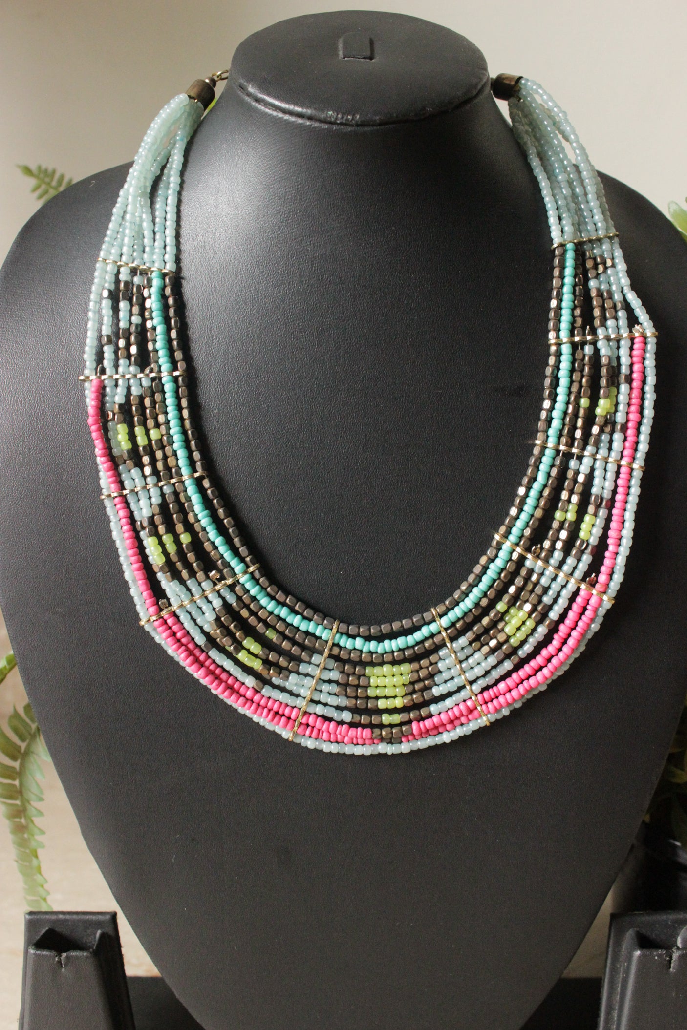 Hand Braided BeadsElegant Multi-Layer Necklace