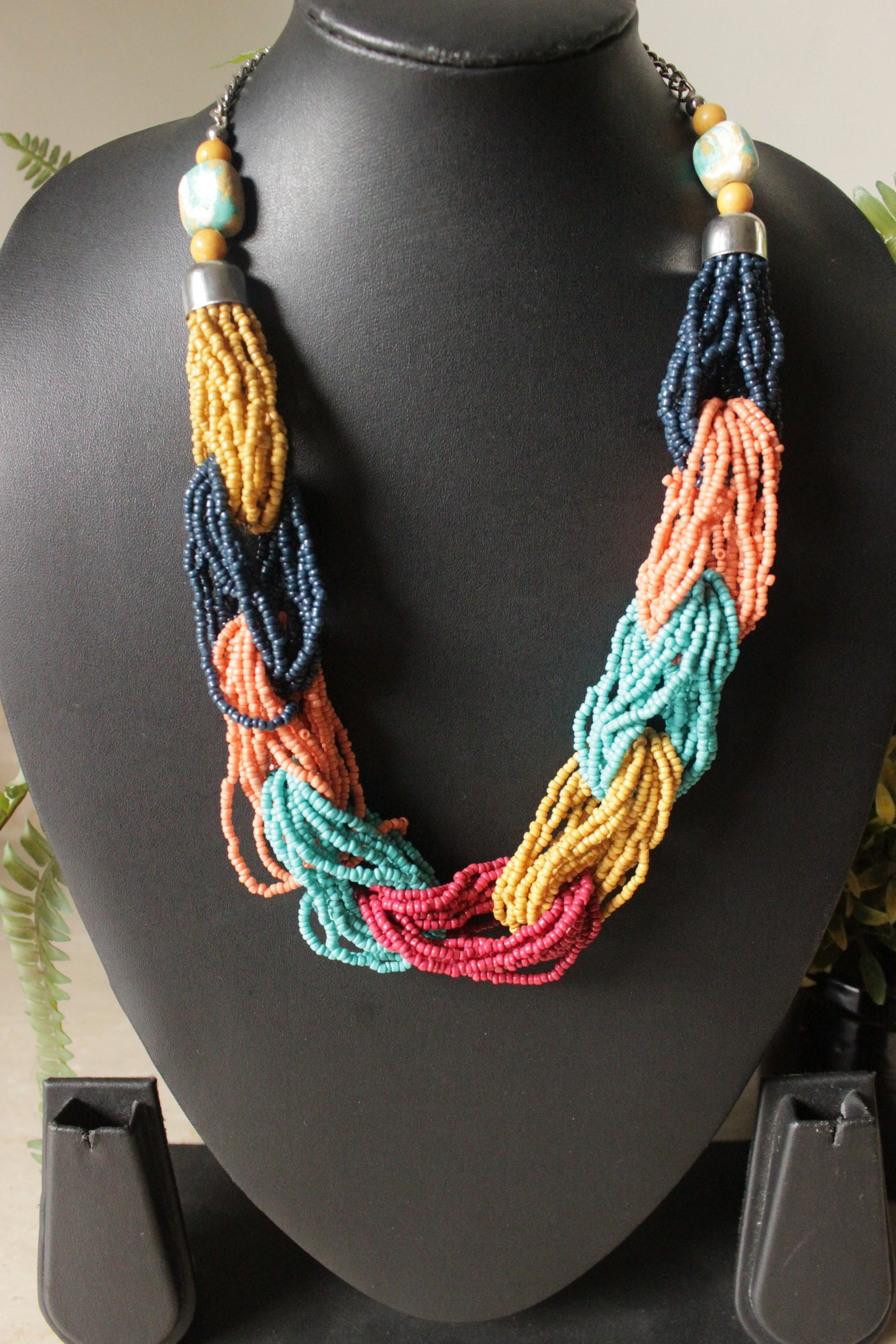 Multi Layer Beaded Vibrant Choker Necklace