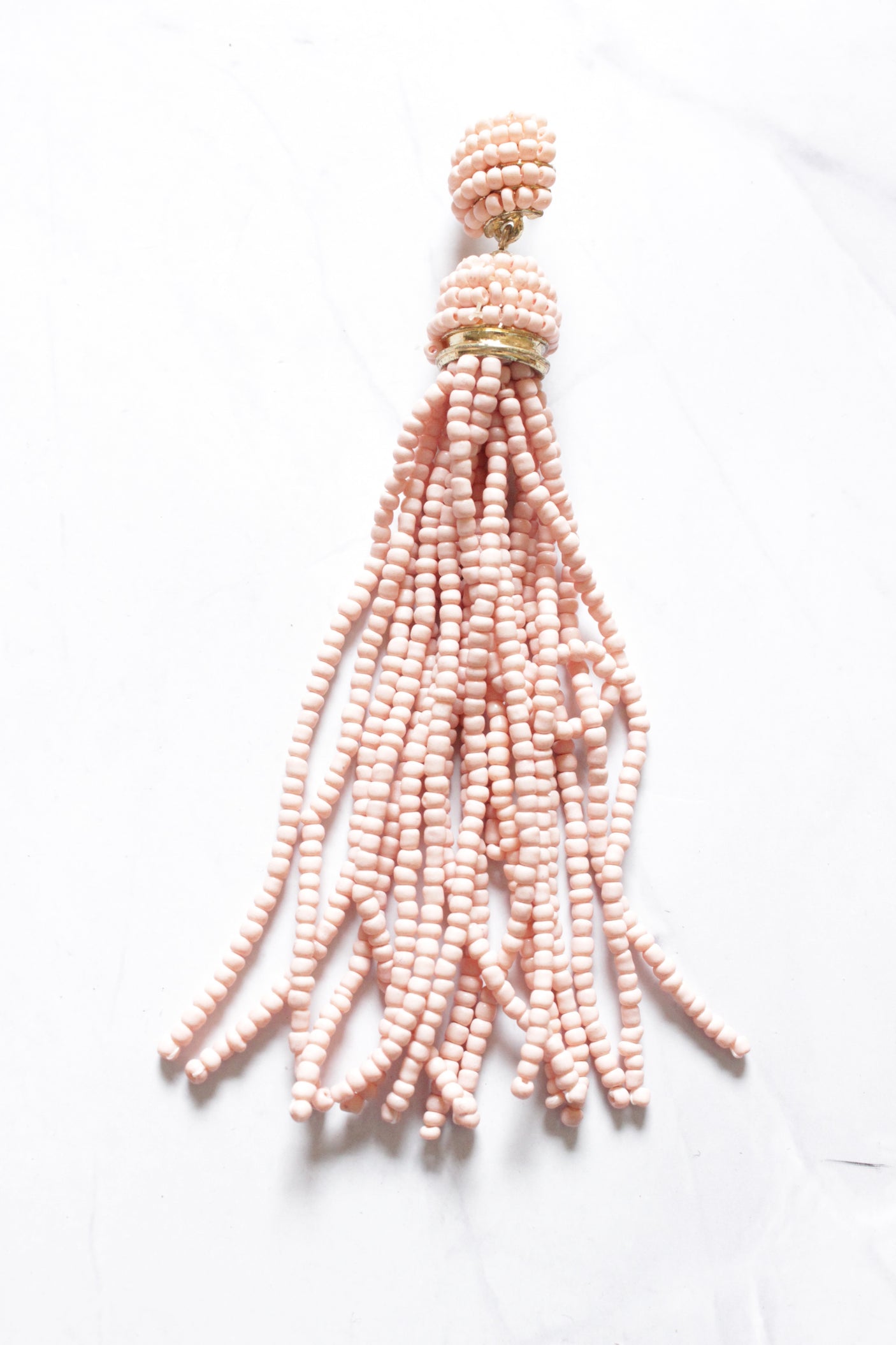 Peach Acrylic Beads Strings Dangler Earrings