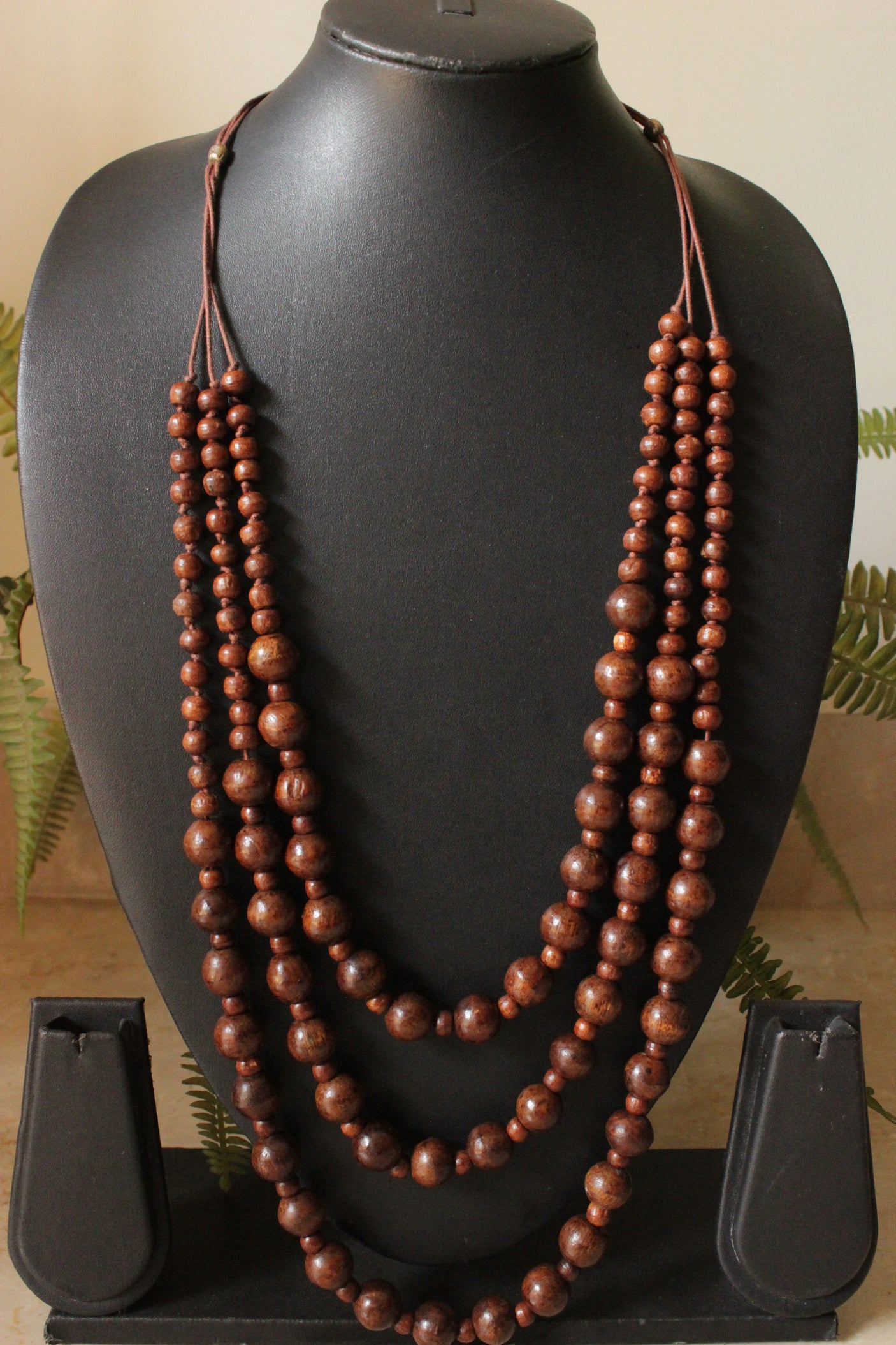 Wooden Beads 3-Layer Handmade Necklace
