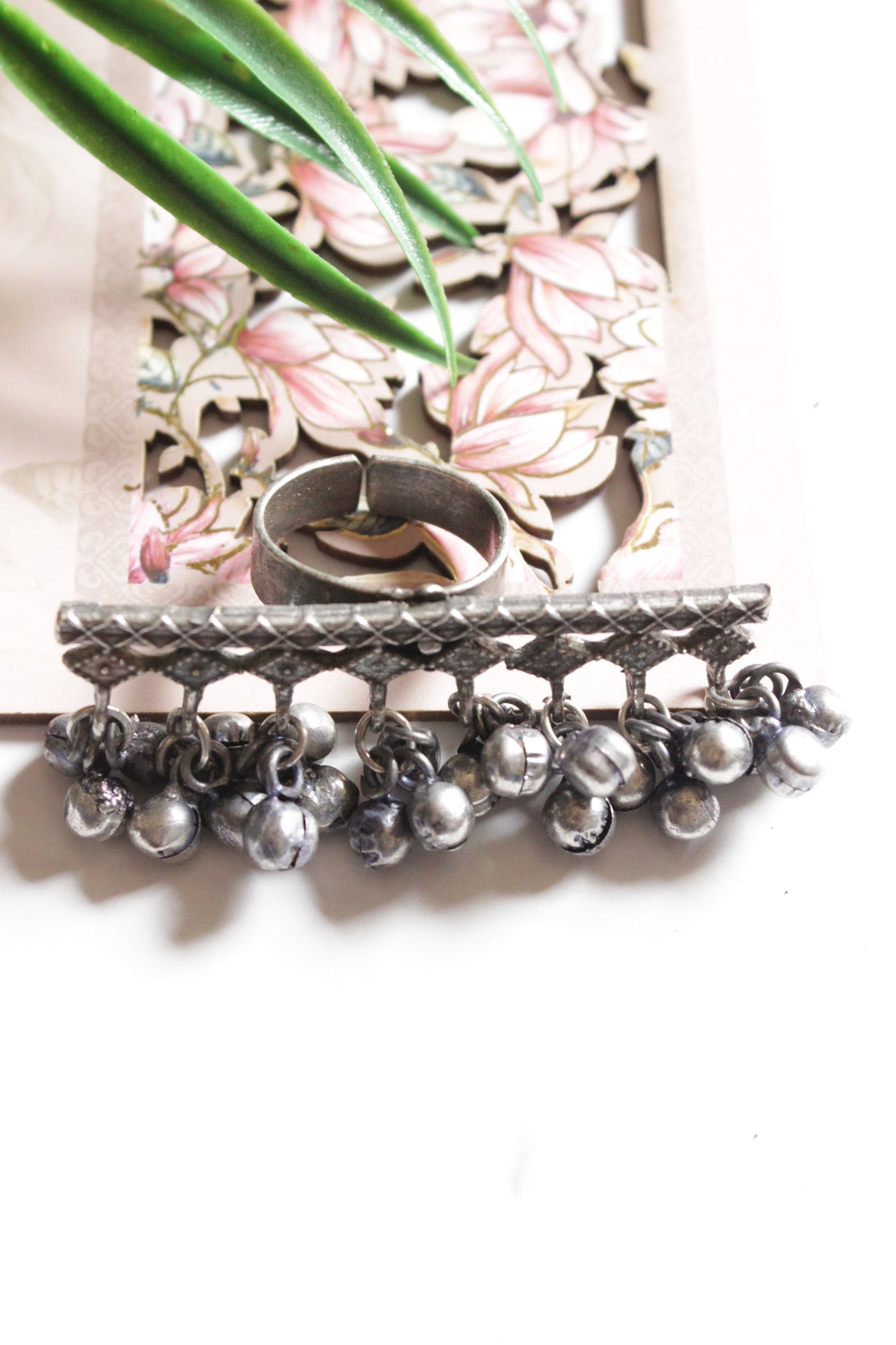 Statement Adjustable Oxidised Silver Ring