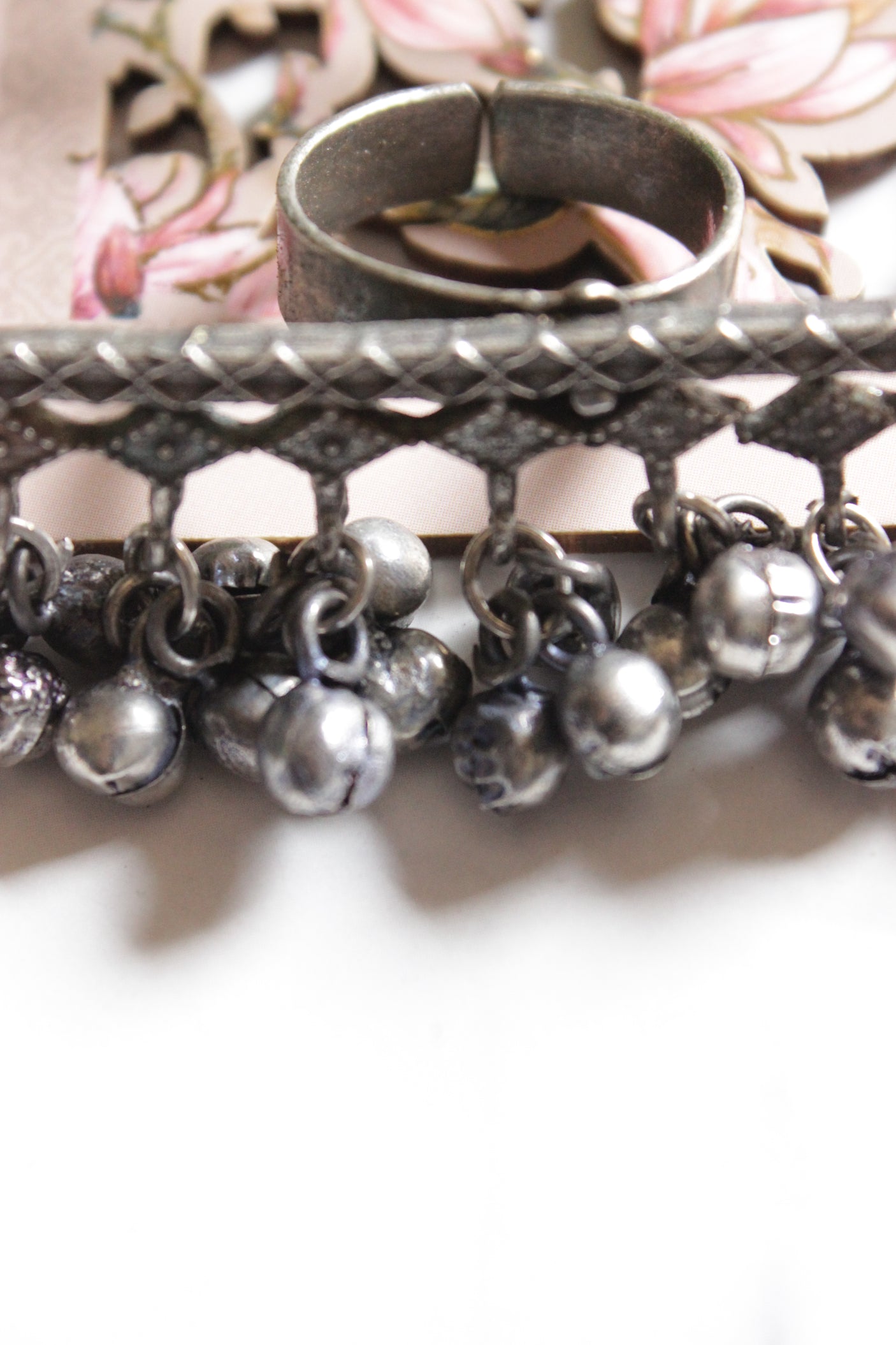 Statement Adjustable Oxidised Silver Ring