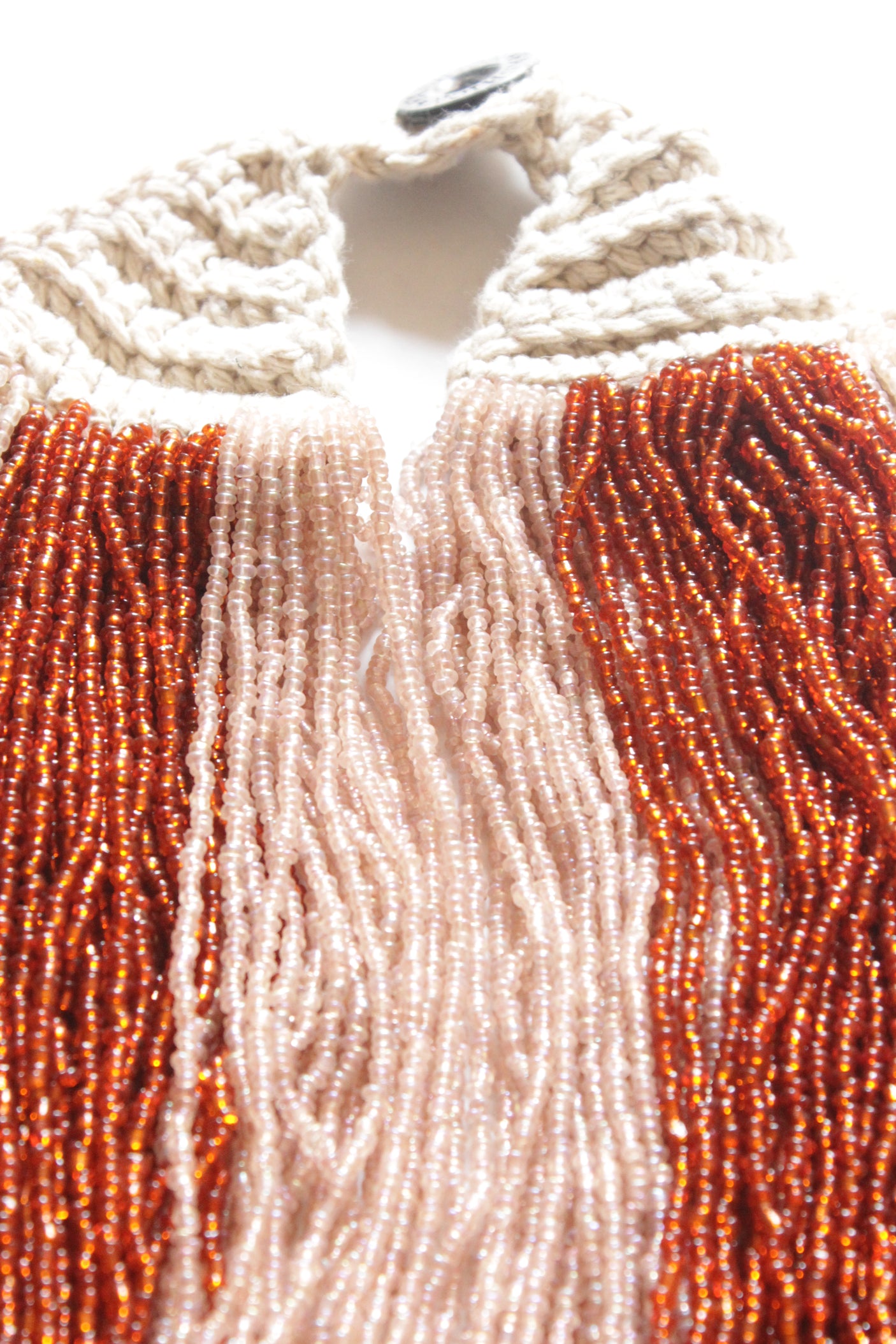 4 Shades Multi-Layer Hand Braided Necklace with Button Closure