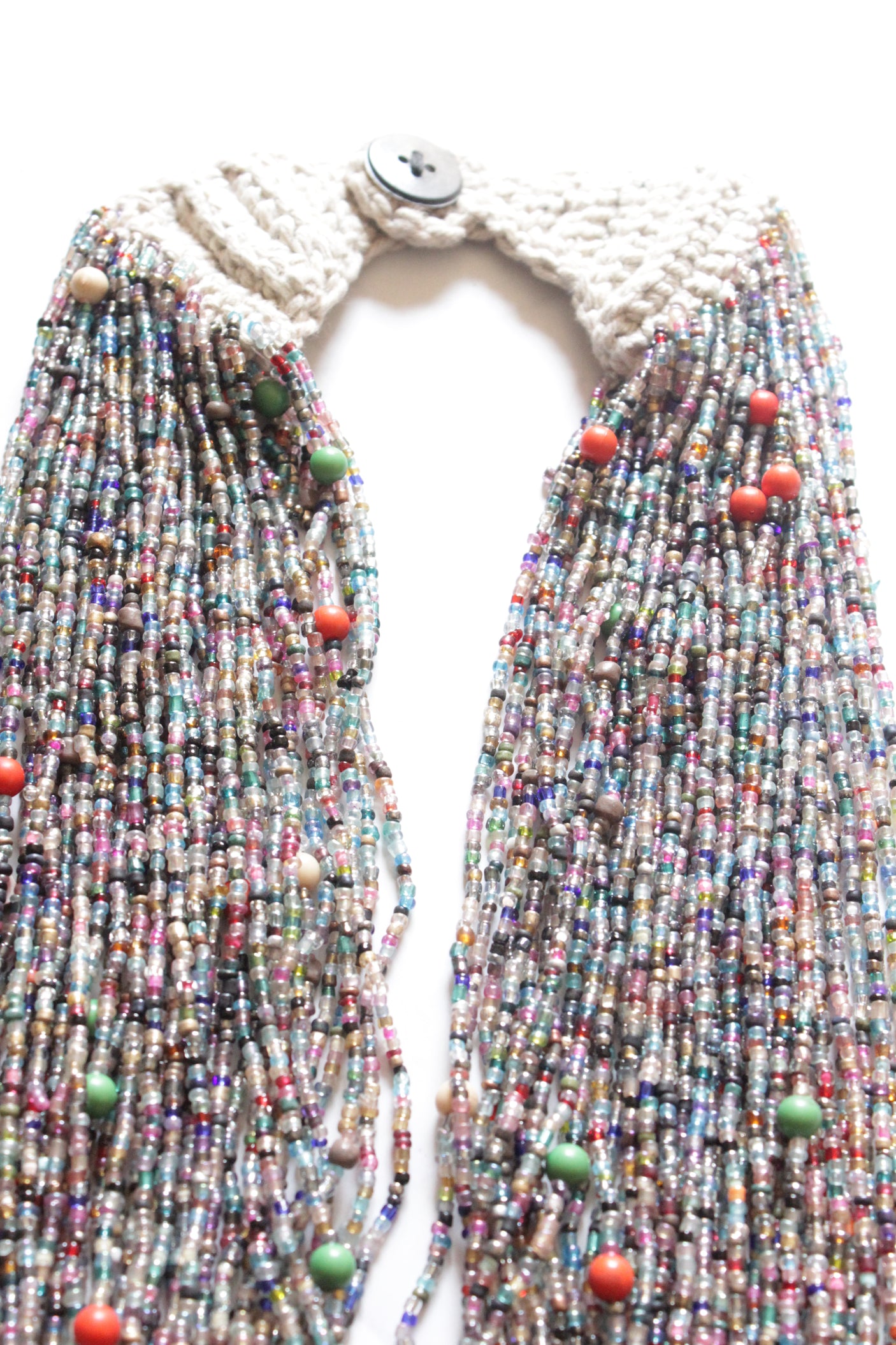 Muted Multi-Color Multi Layer Handmade Beaded Necklace