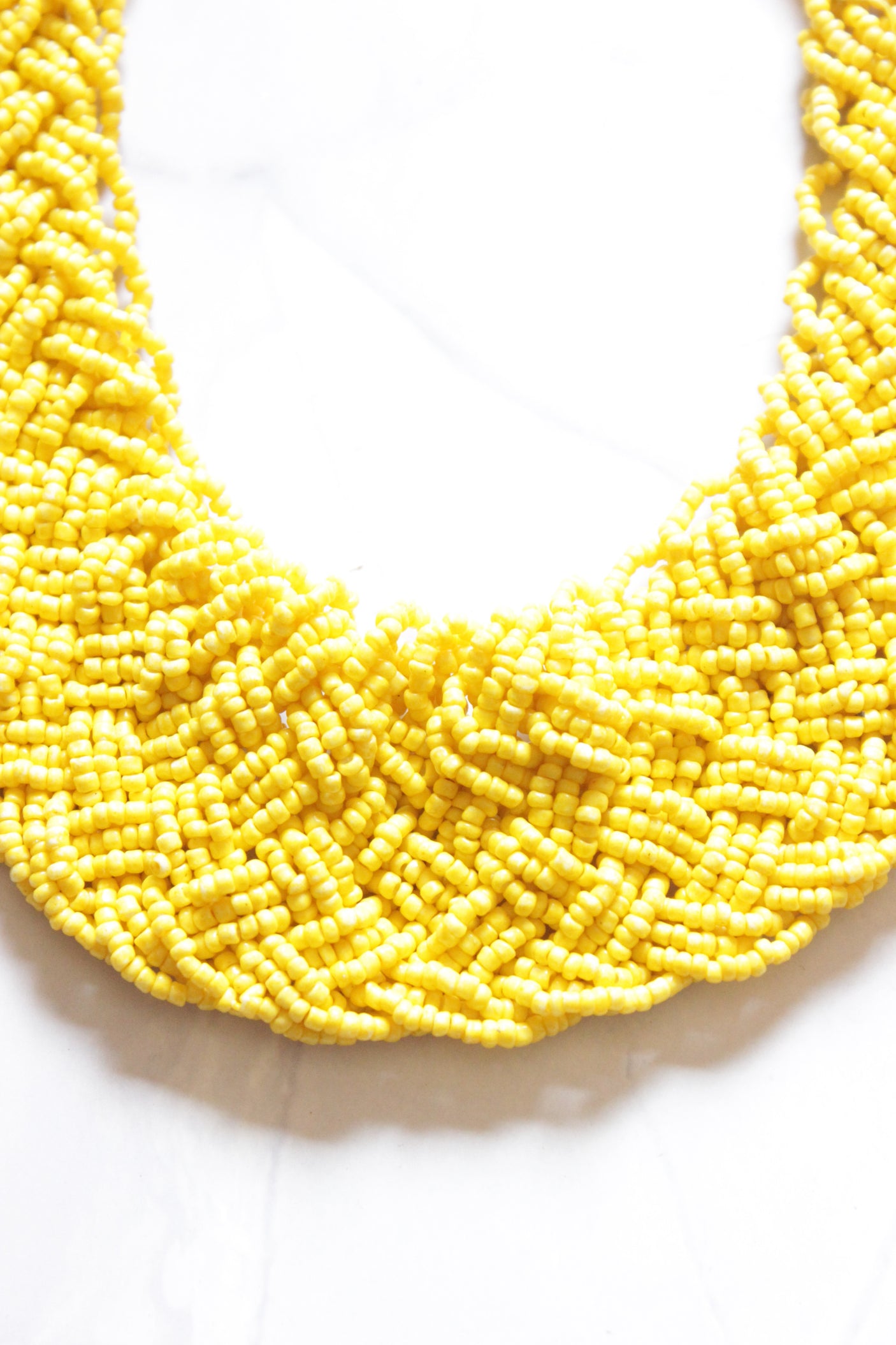 Sun Yellow Beaded Handmade Necklace