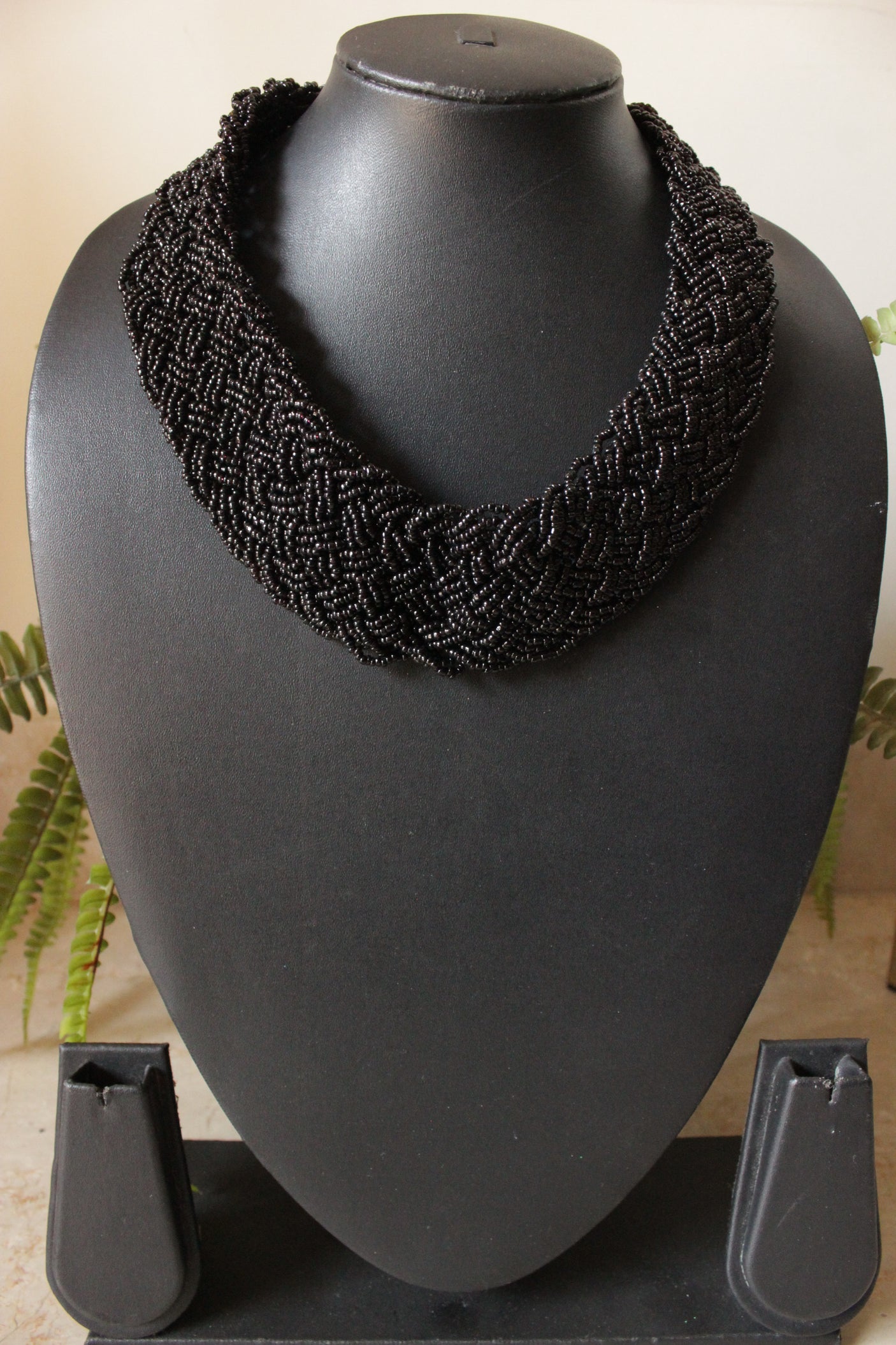 Black Beaded Handmade Necklace