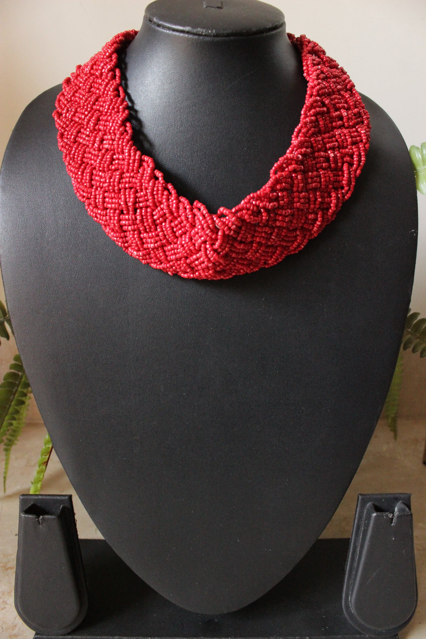 Red Beaded Handmade Necklace