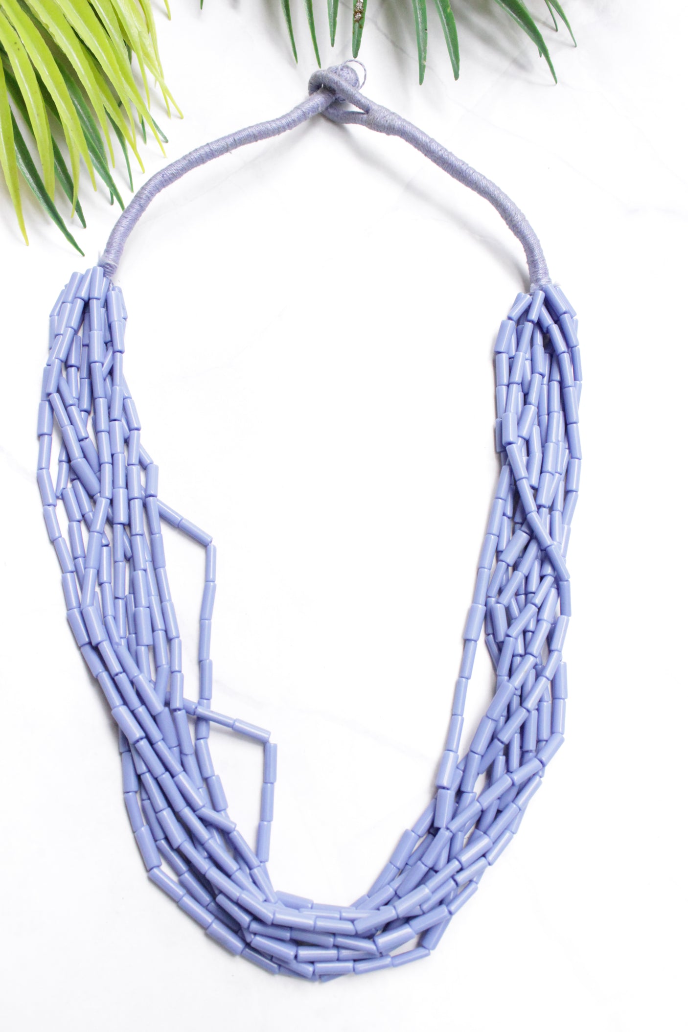Purple Cylindrical Acrylic Beads Multi-Layer Necklace