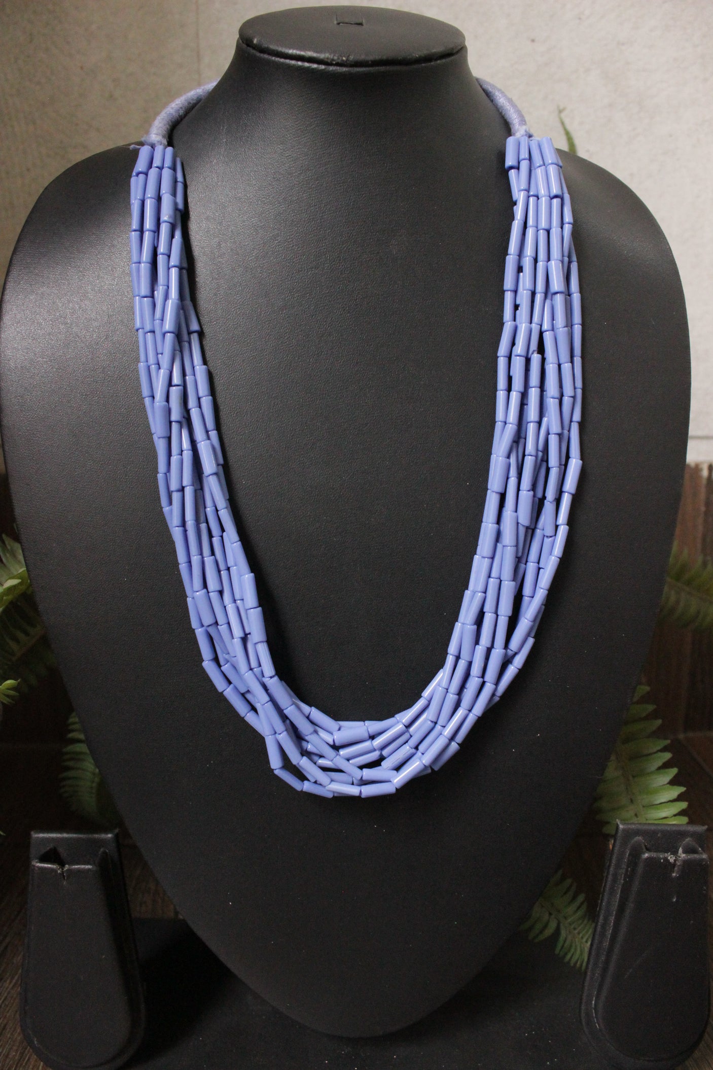 Purple Cylindrical Acrylic Beads Multi-Layer Necklace