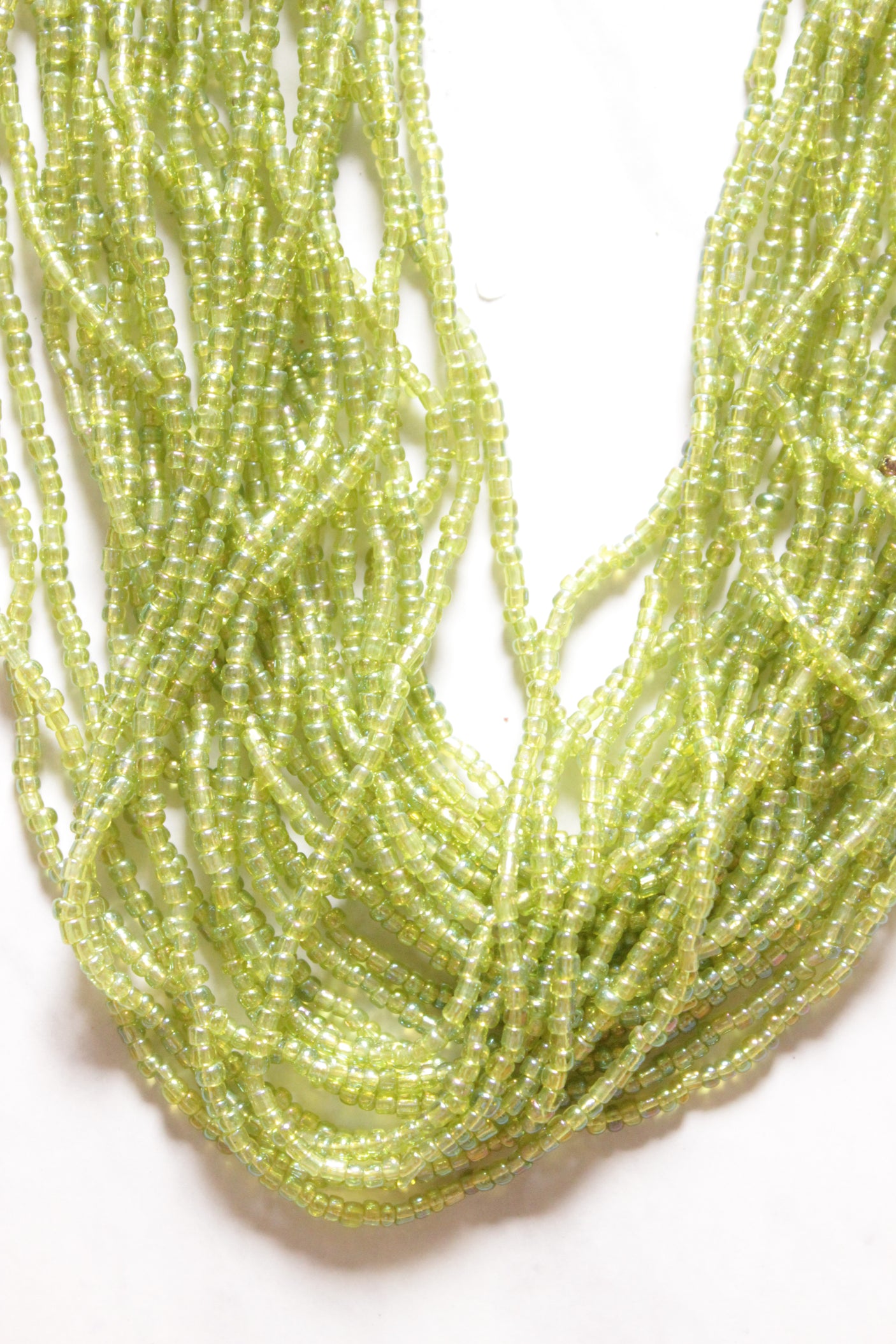 Light Green Multi-Layer Hand Braided Necklace with Button Closure