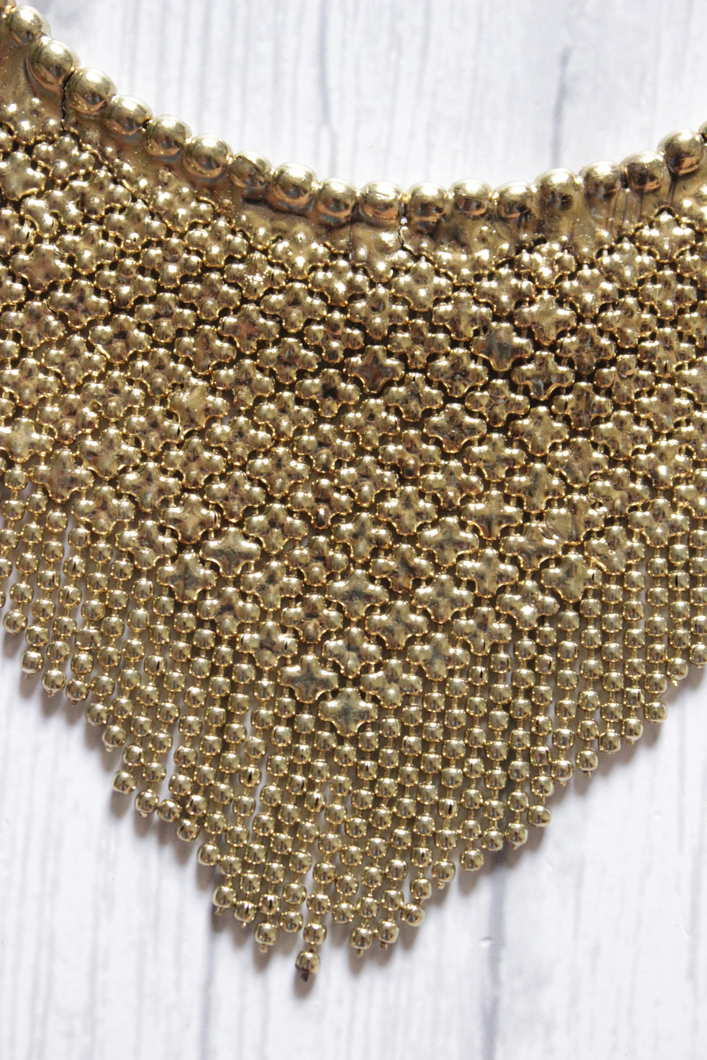 Gold Finish Brass Hasli Style Banjara Necklace