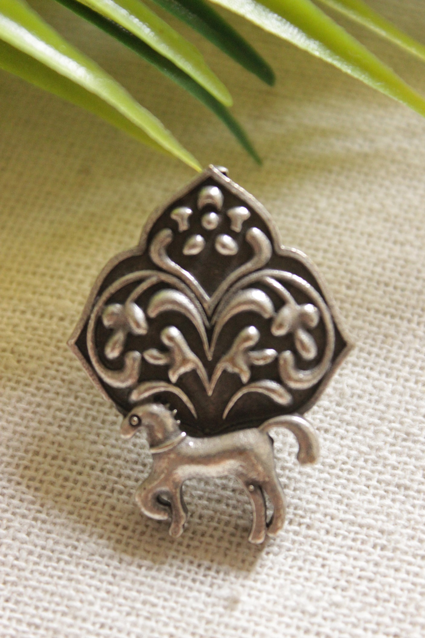 Premium Oxidised Finish Horse Shape Metal Stud Earrings