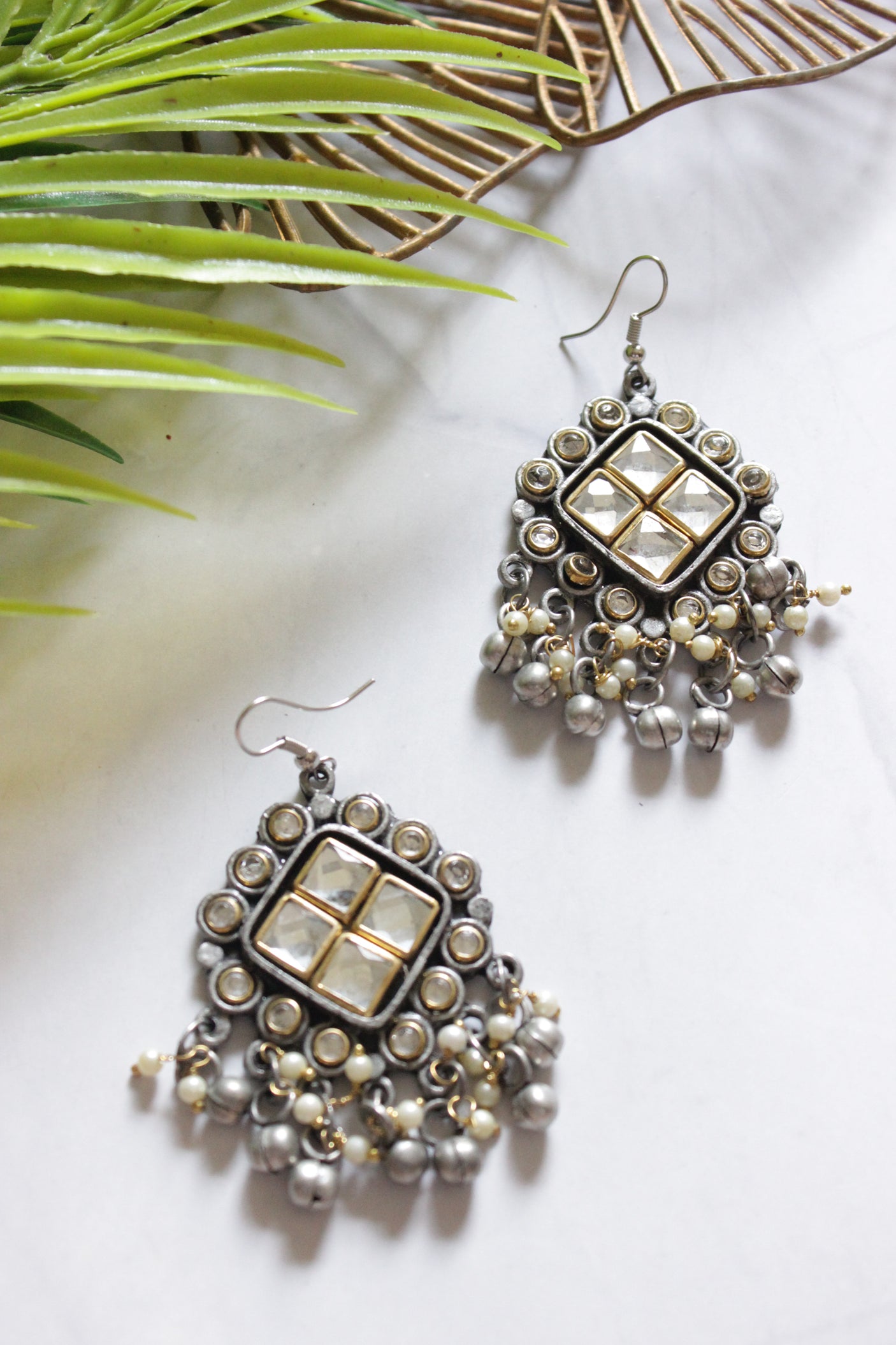 Dual Tone Premium Oxidised Finish Adjustable Length Long Necklace Set