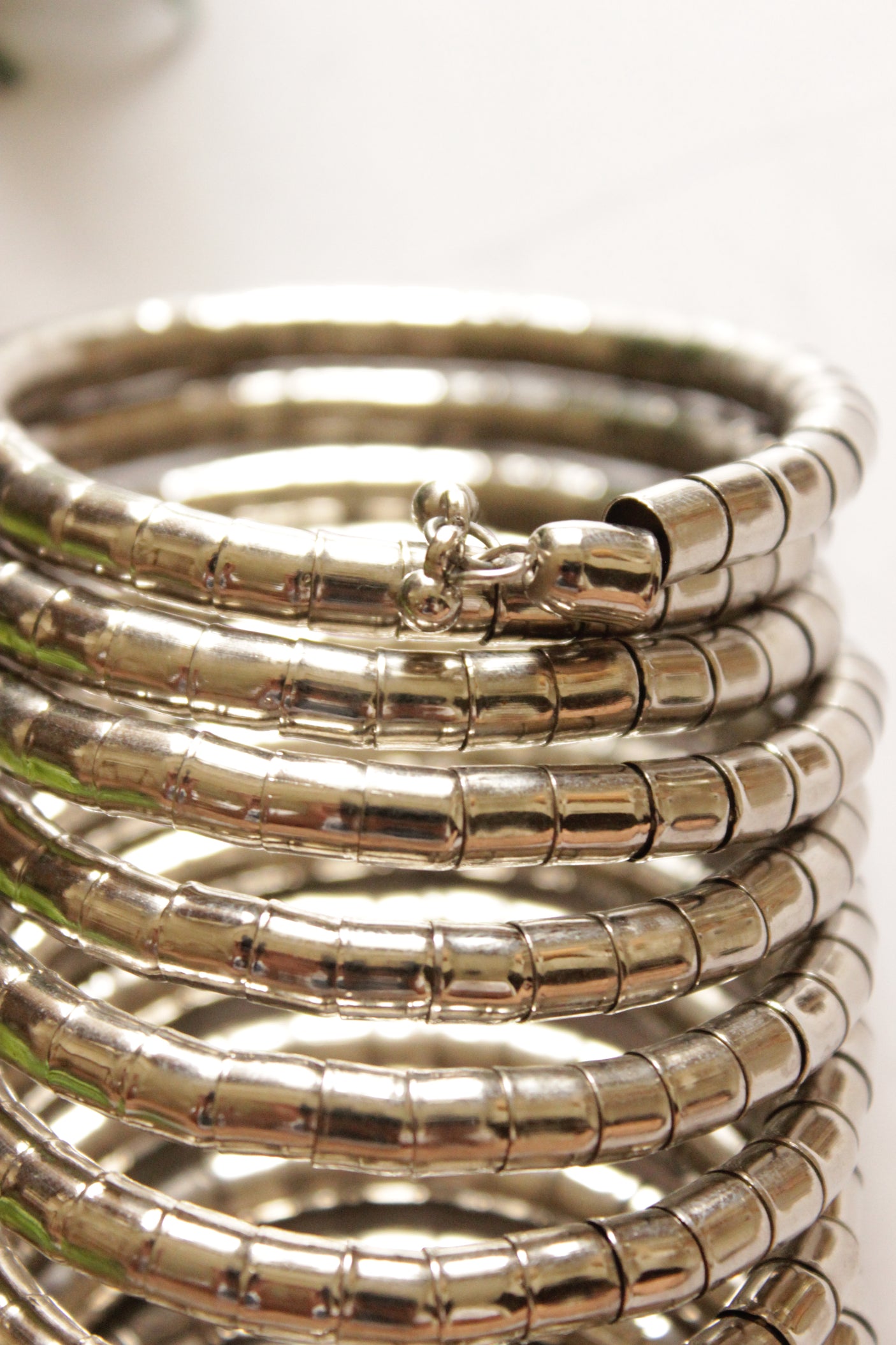 Oxidised Finish Silver Spiral Design Bangles