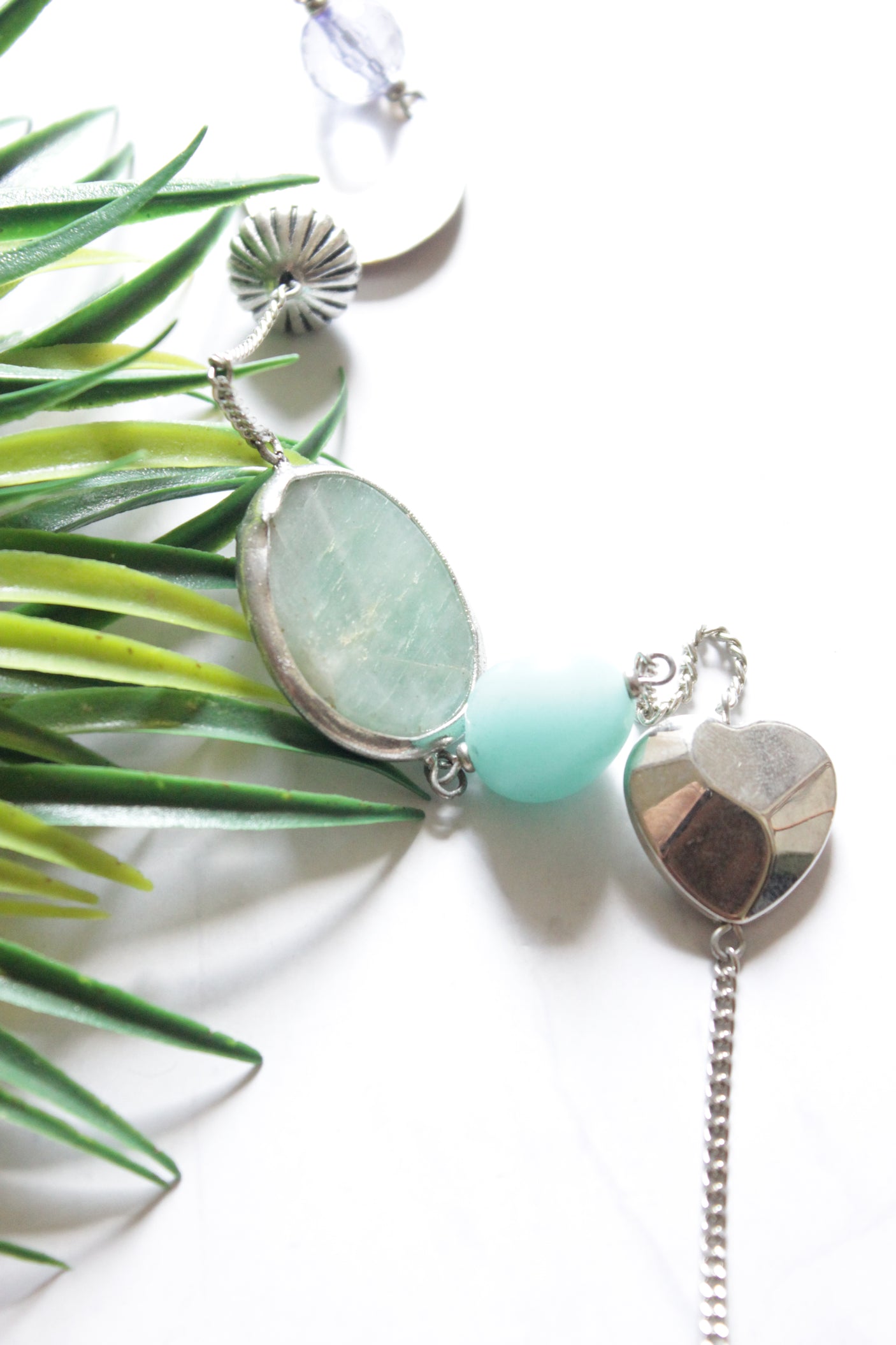 Blue Gemstones, Beads and Metal Beads Stringed in a Chain Necklace