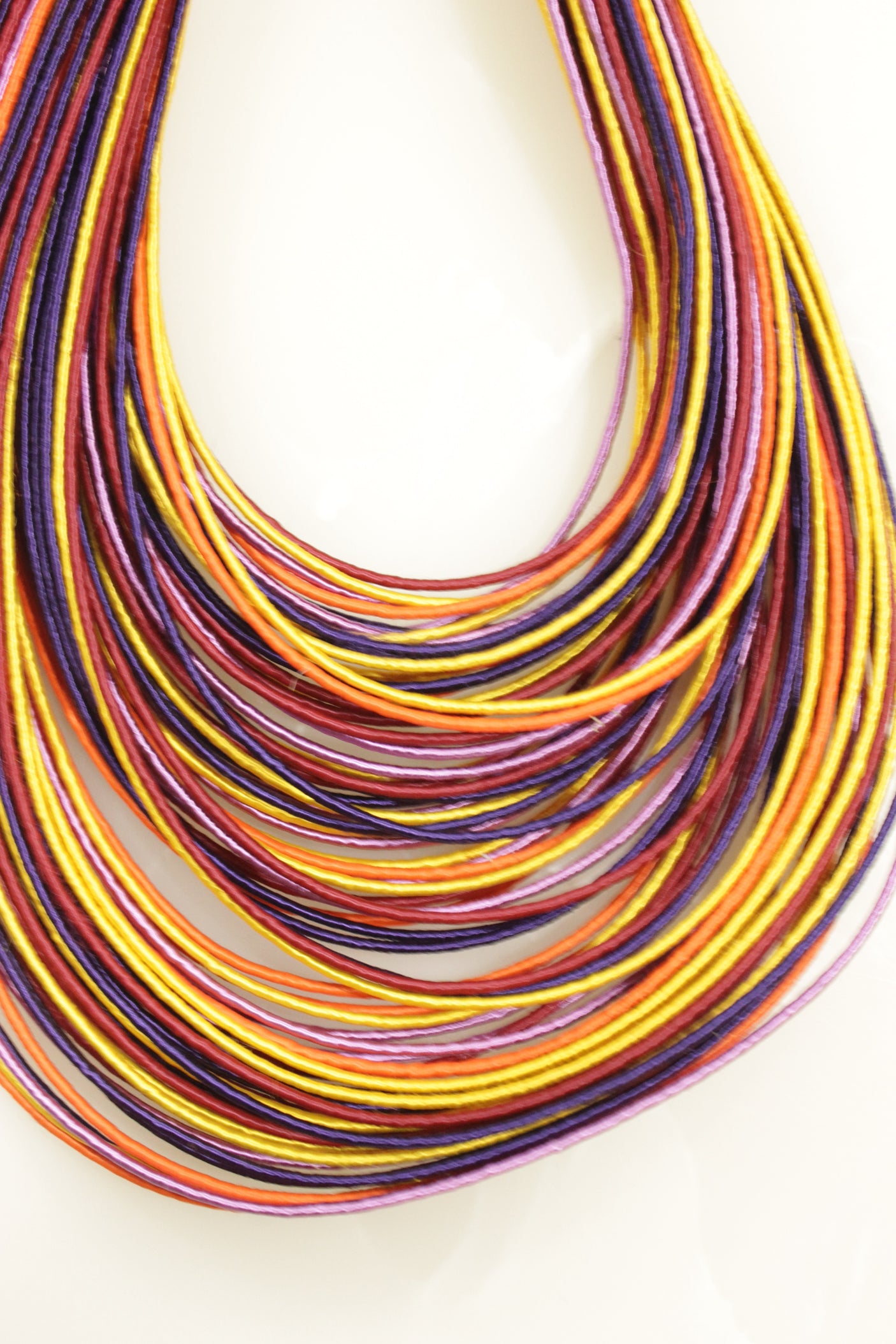 Multi-Color Handmade Silk Threads Multi-Layer Statement African Choker Necklace