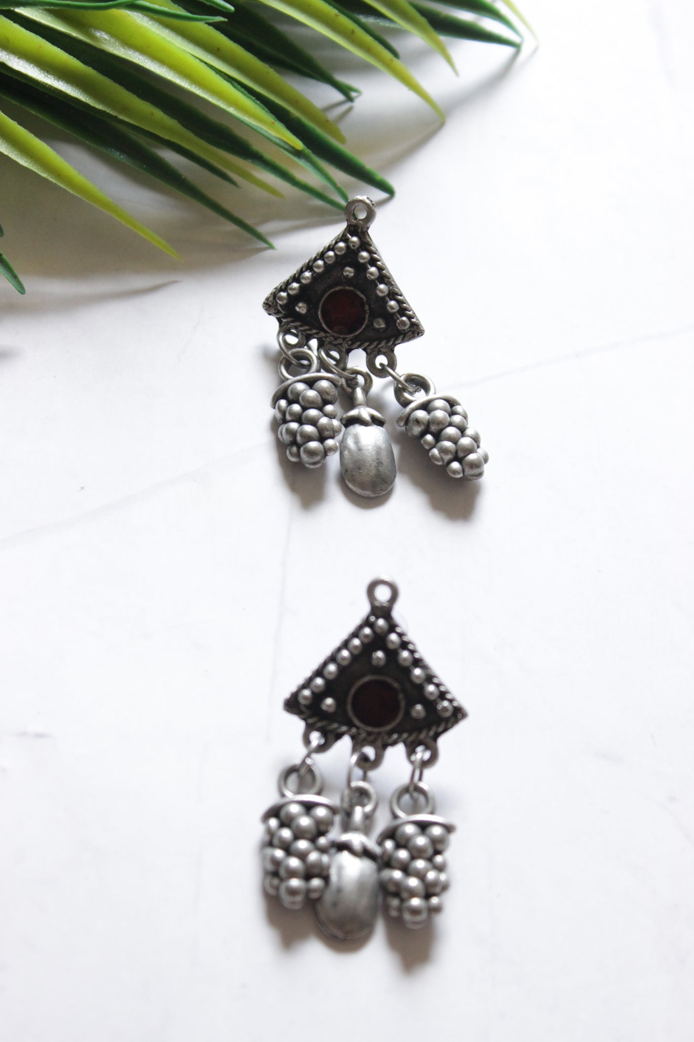 Multi-Color Glass Stones Oxidised Finish Long Afghani Necklace Set with Adjustable Length