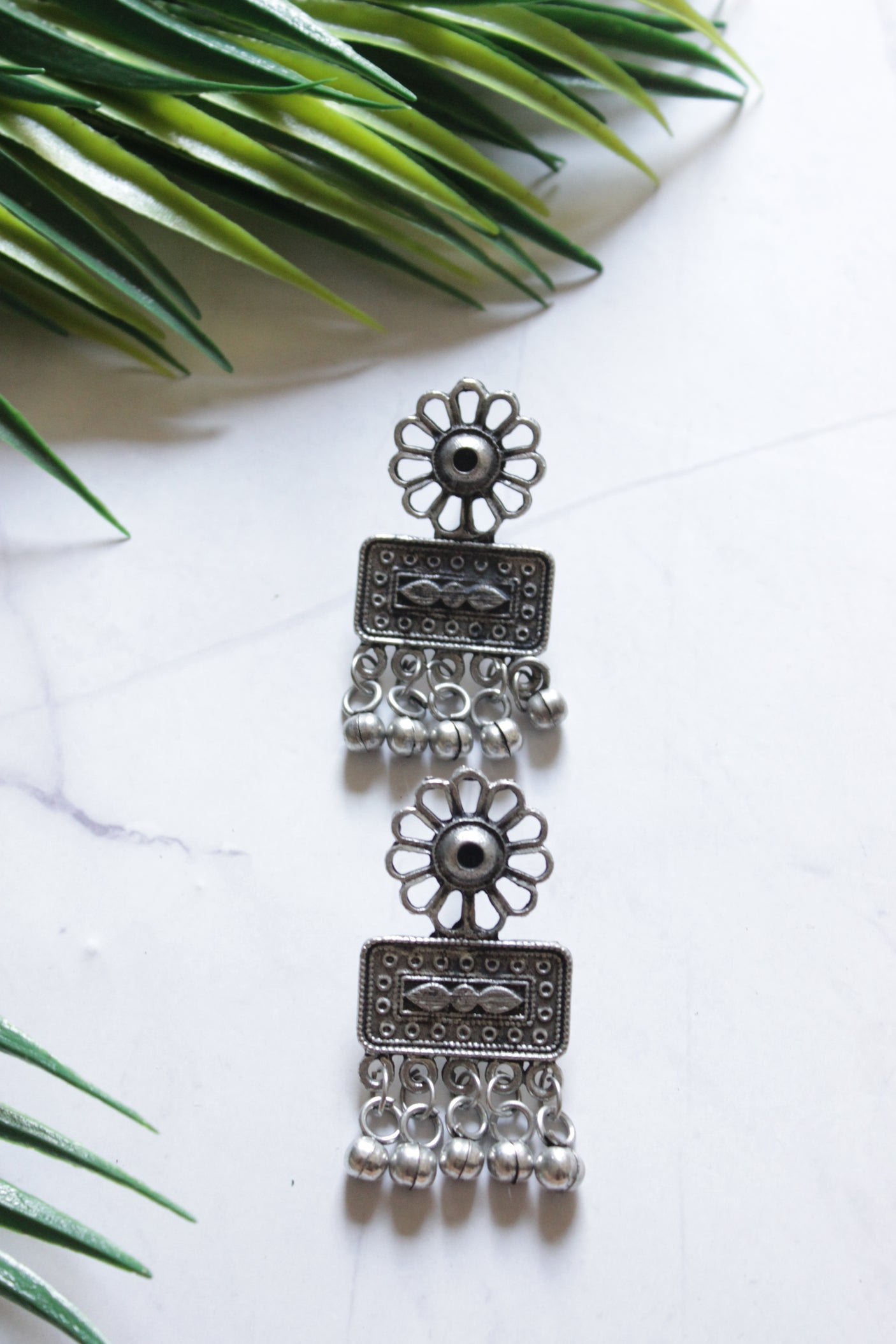 Premium Oxidised Finish Elaborately Detailed Long Necklace Set