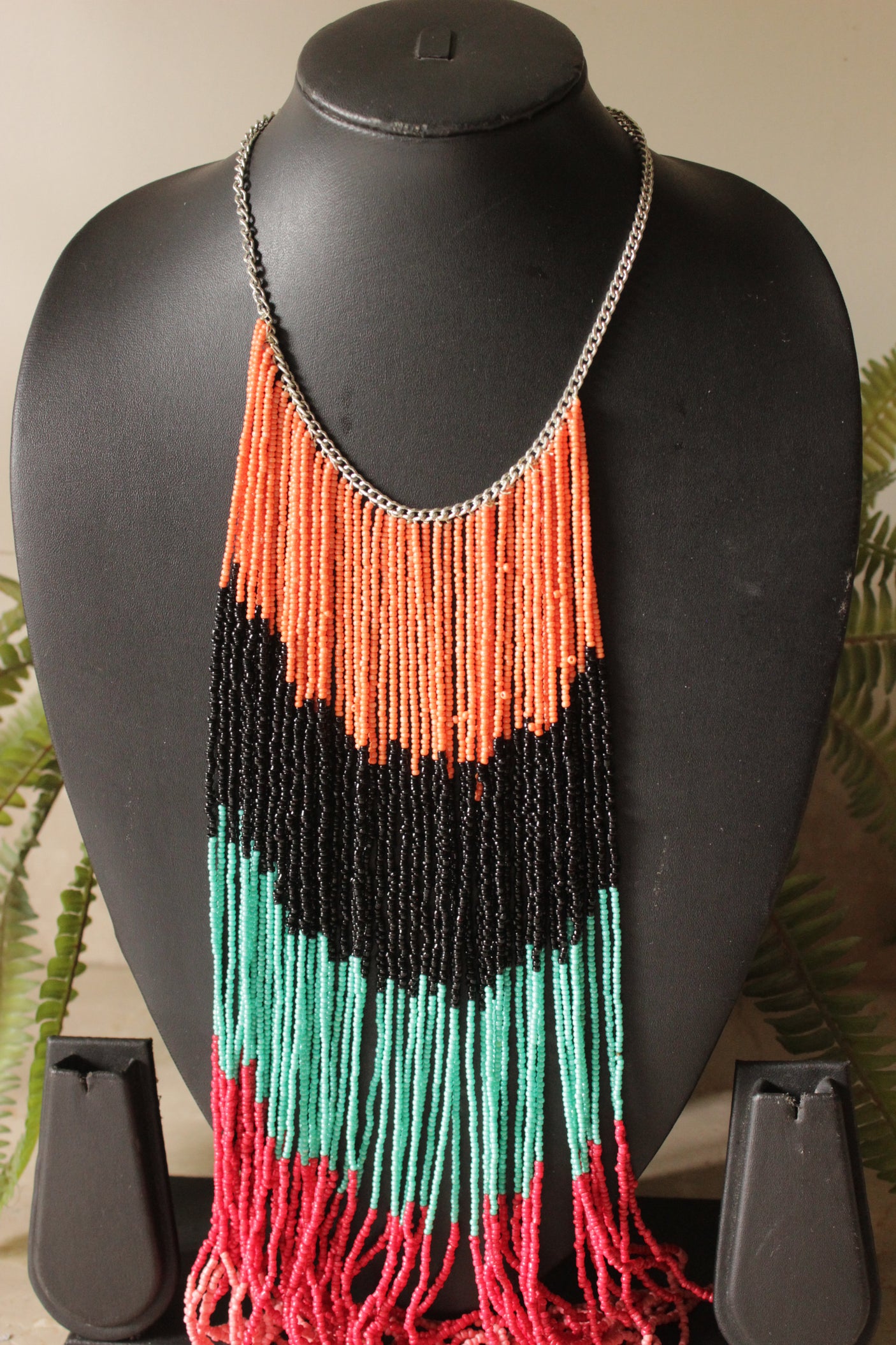 Multi-Color Beads Hand Braided Long Multi-Layer Choker Necklace