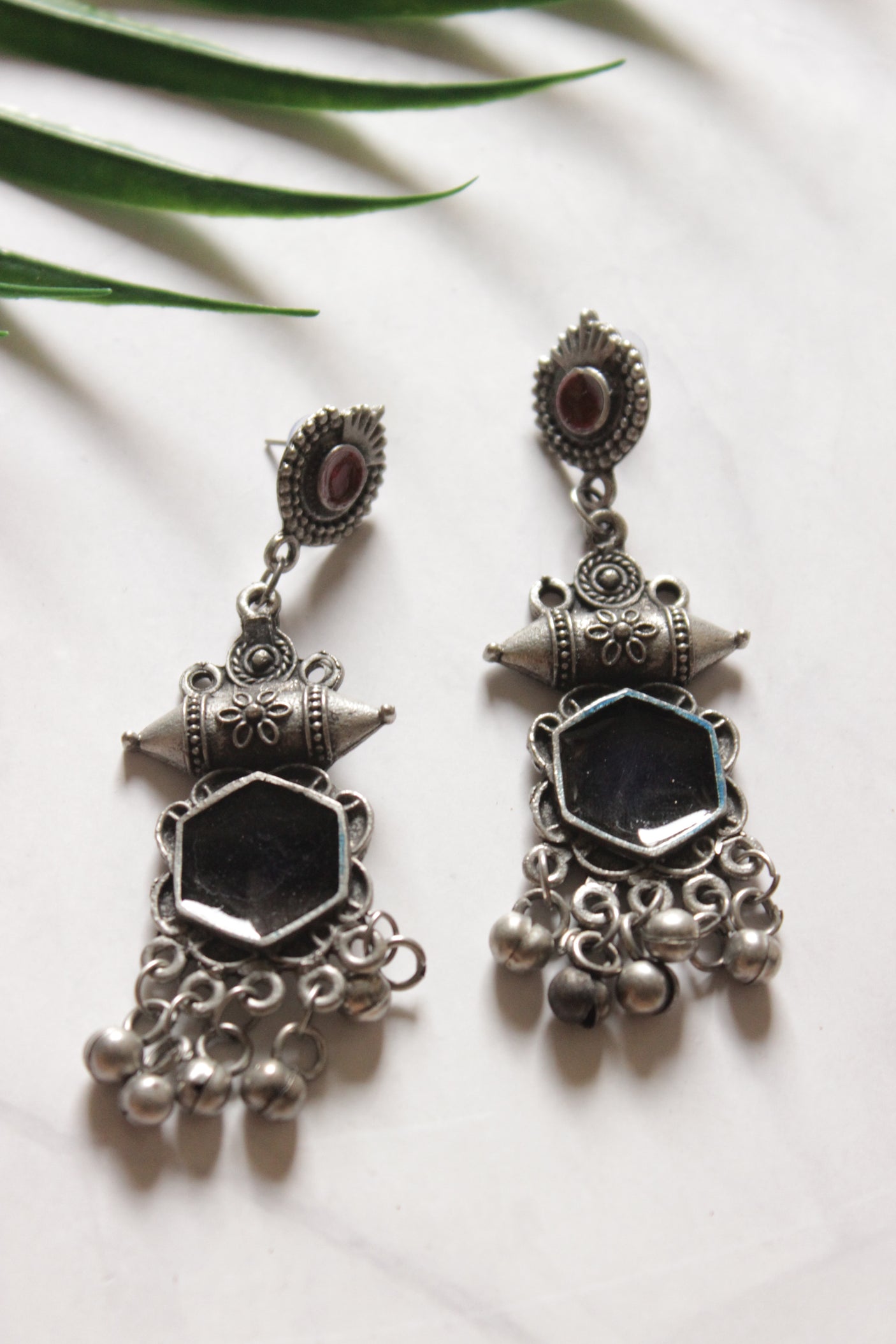 Multi-Color Enamel Painted Oxidised Finish Elaborate Long Necklace Set