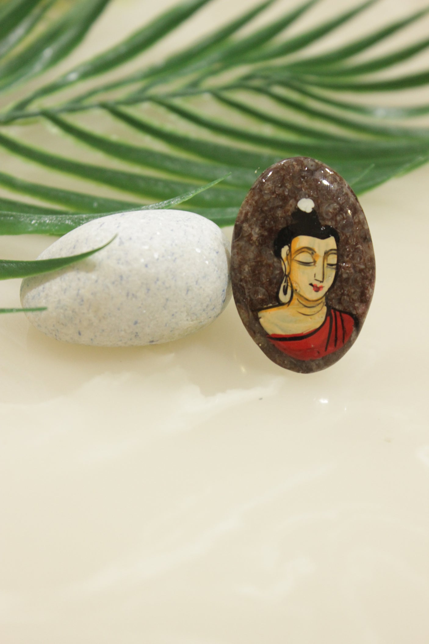 Hand Painted Marble Statement Adjustable Cocktail Ring