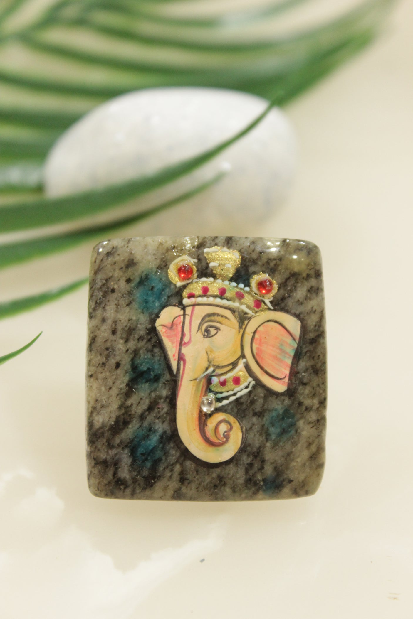 Hand Painted Marble Statement Adjustable Cocktail Ring