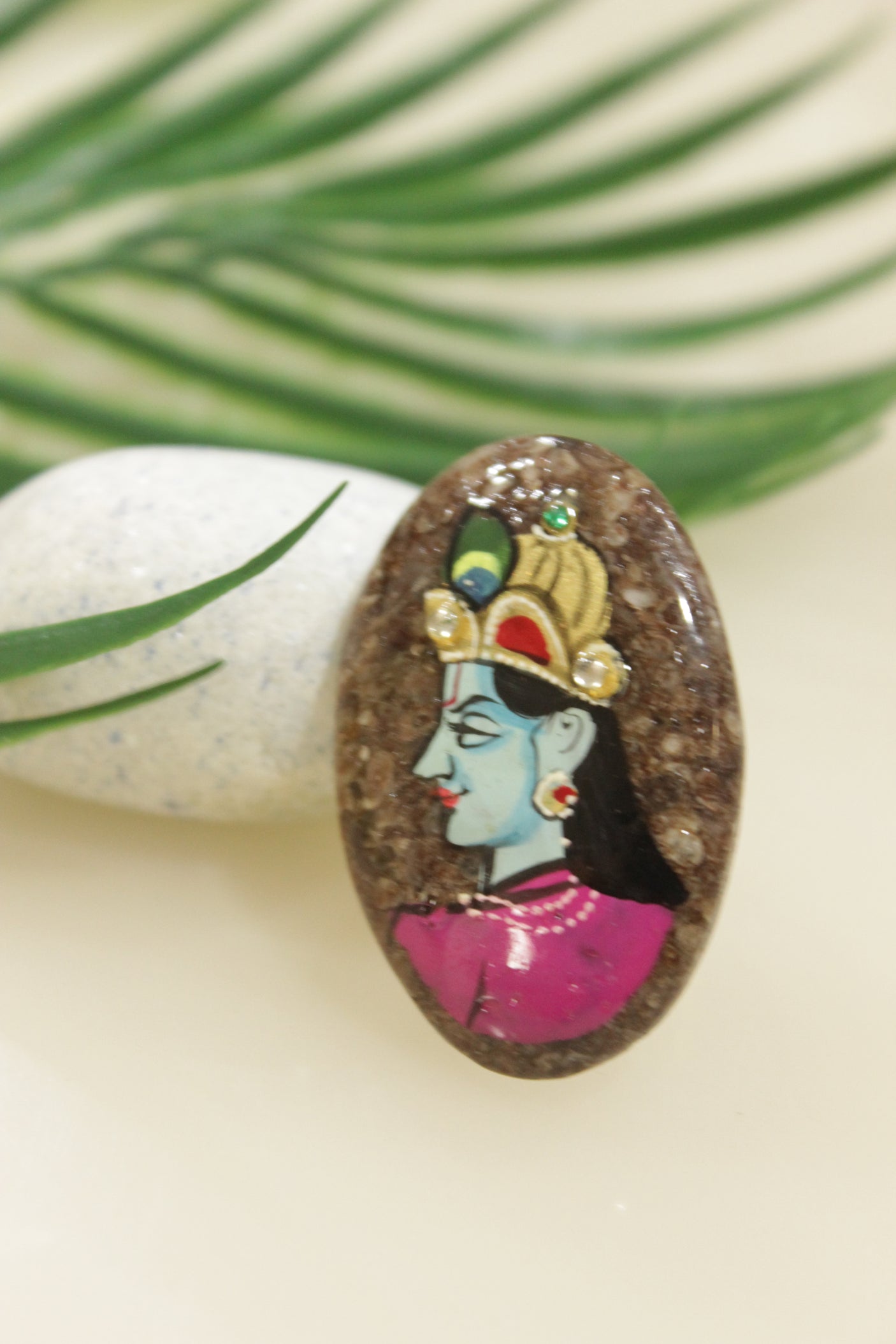 Hand Painted Marble Statement Adjustable Cocktail Ring