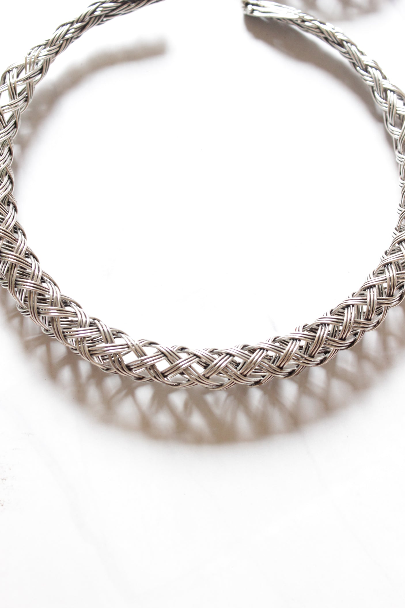 Meshed Silver Wires Set of 3 - Choker Necklace, Earrings and Bracelet