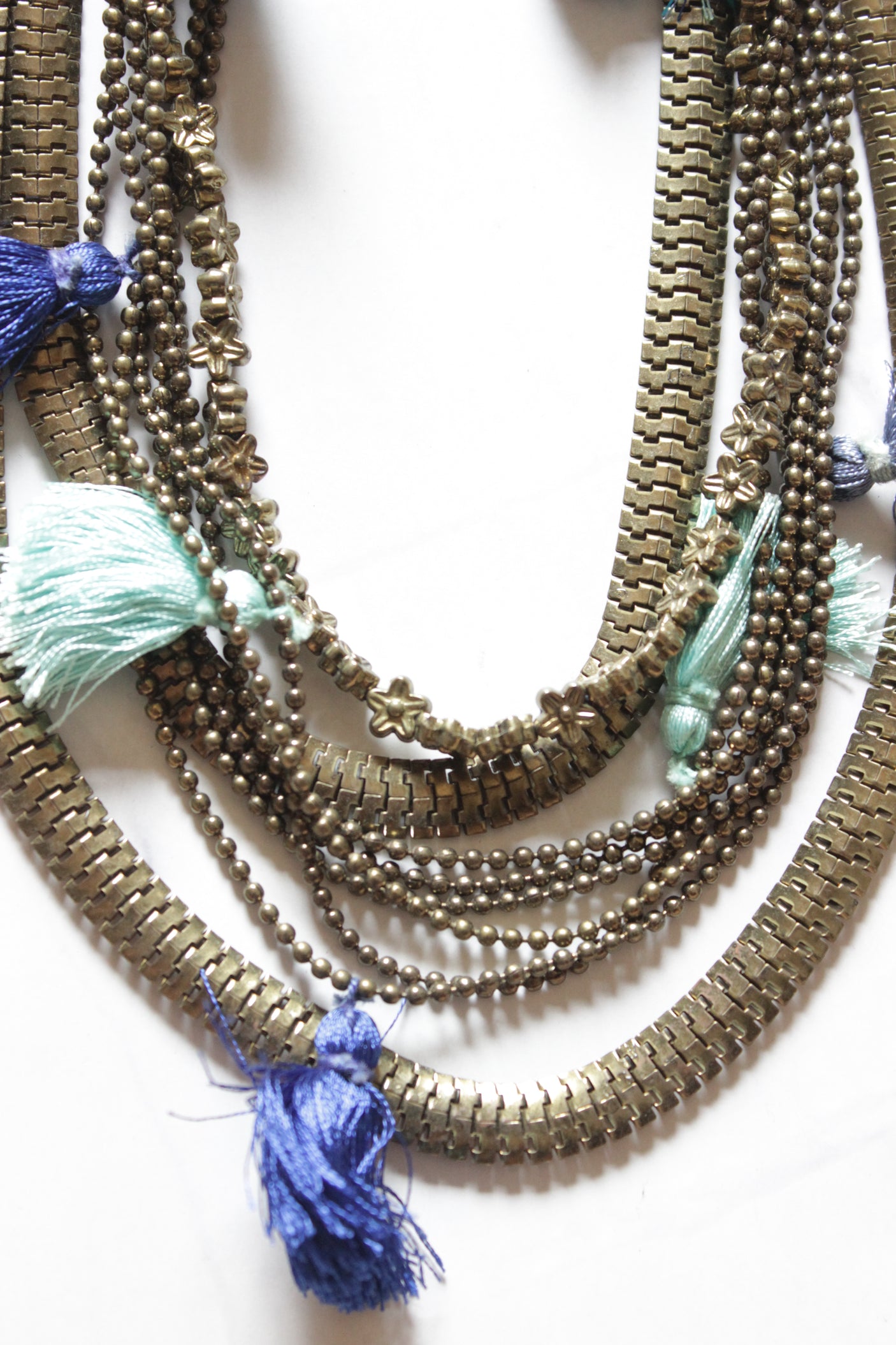 Brass Finish Metal Chains Handmade Boho Necklace