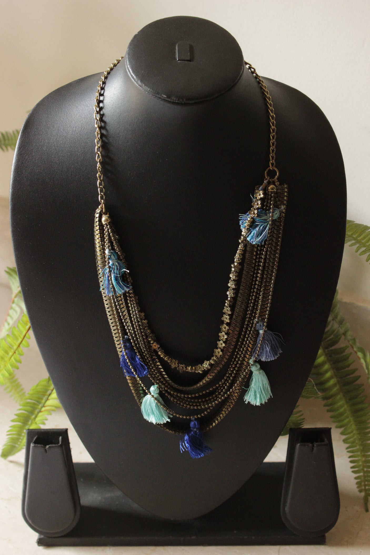 Brass Finish Metal Chains Handmade Boho Necklace