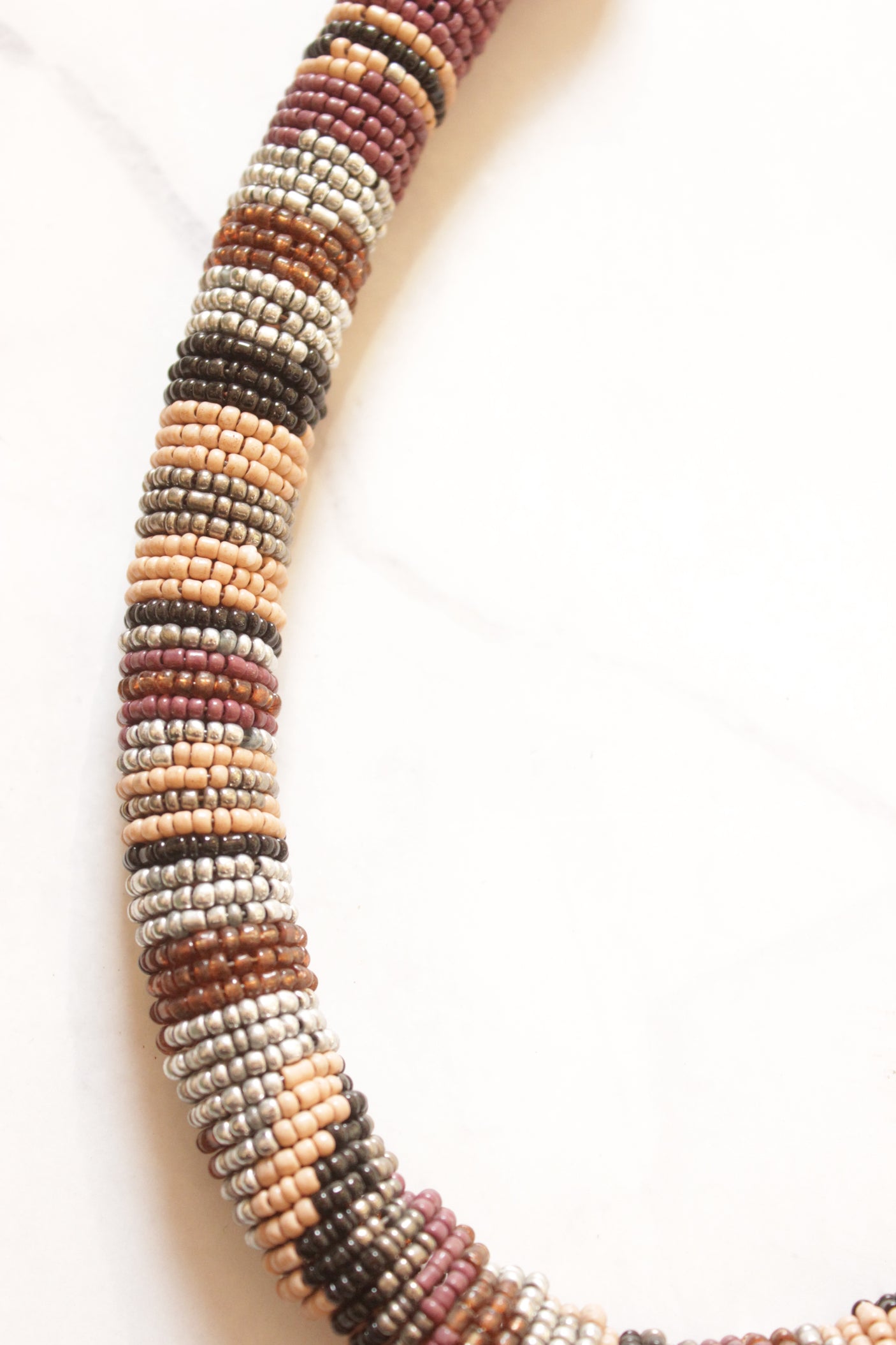 Muted Colors Beaded Handmade Necklace Set