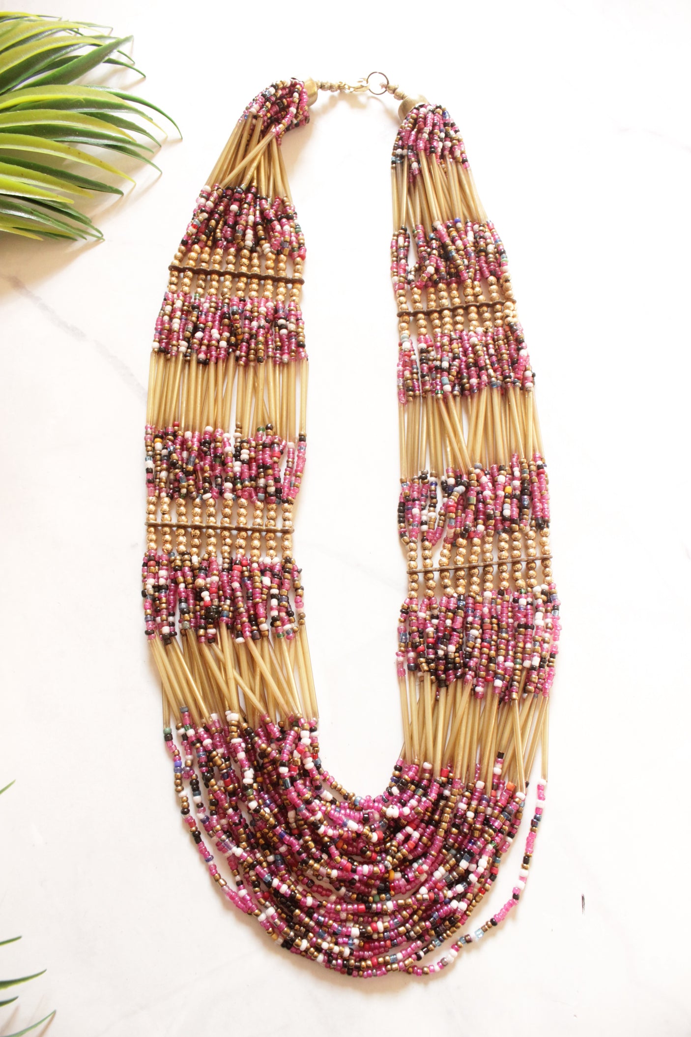 Multi-Layer Statement Handmade Beaded Necklace