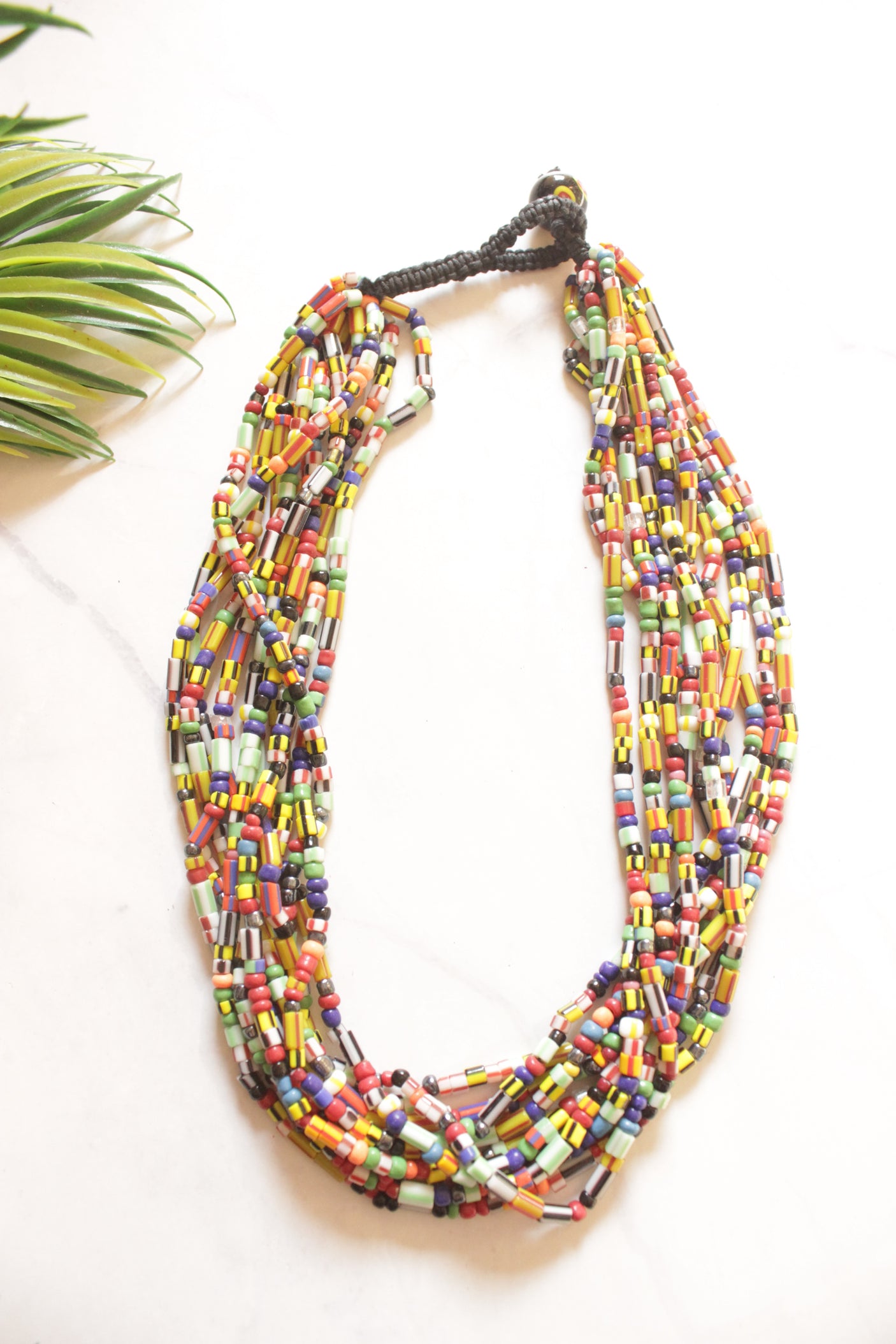 Multi-Color Beads Handmade Beaded Necklace