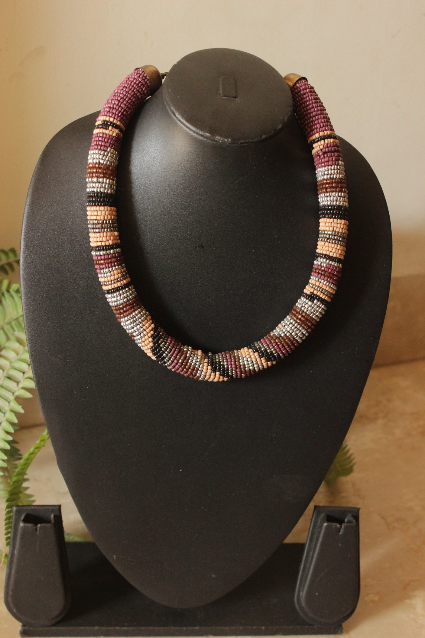 Muted Colors Beaded Handmade Necklace Set