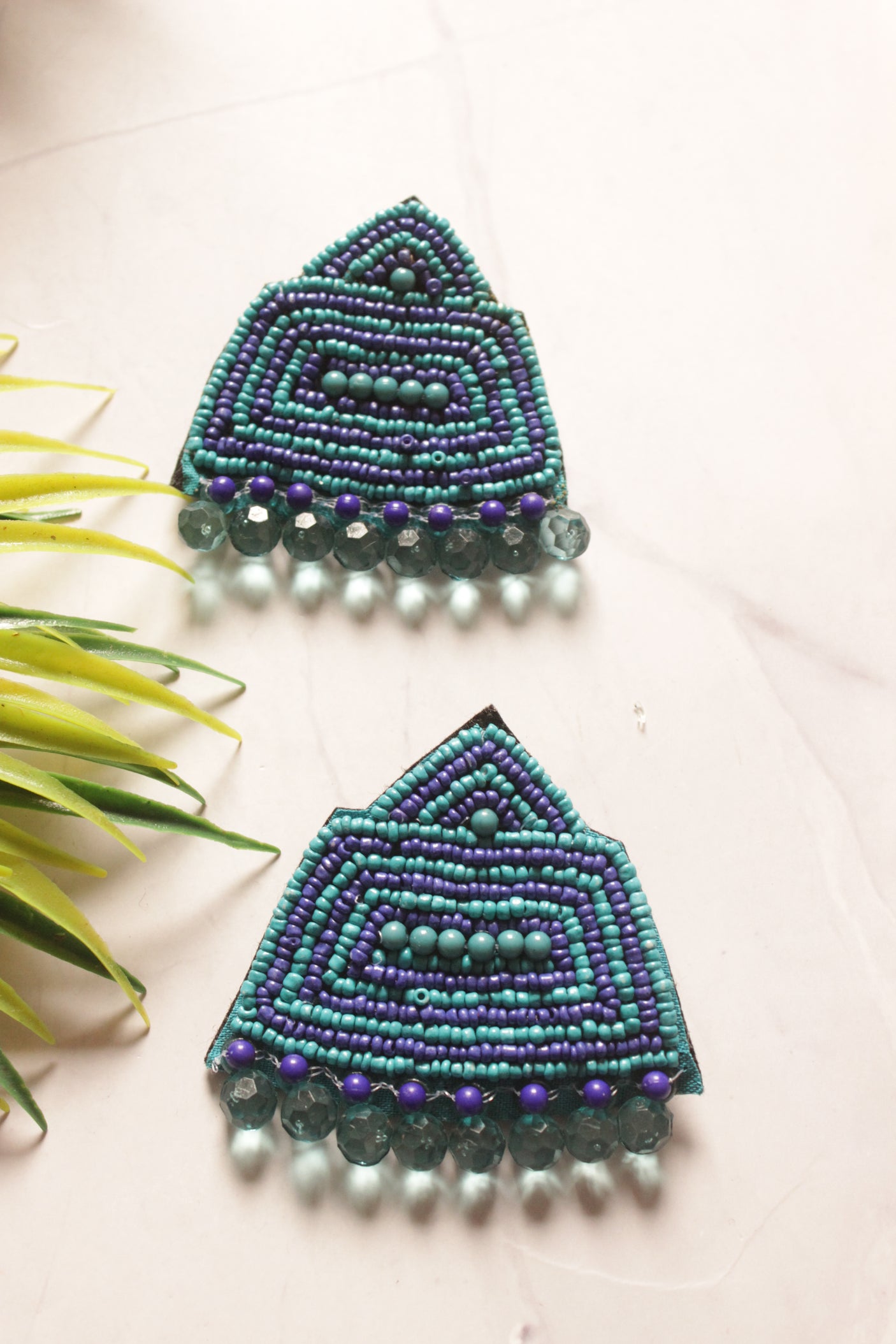 Shades of Blue Beaded Earrings