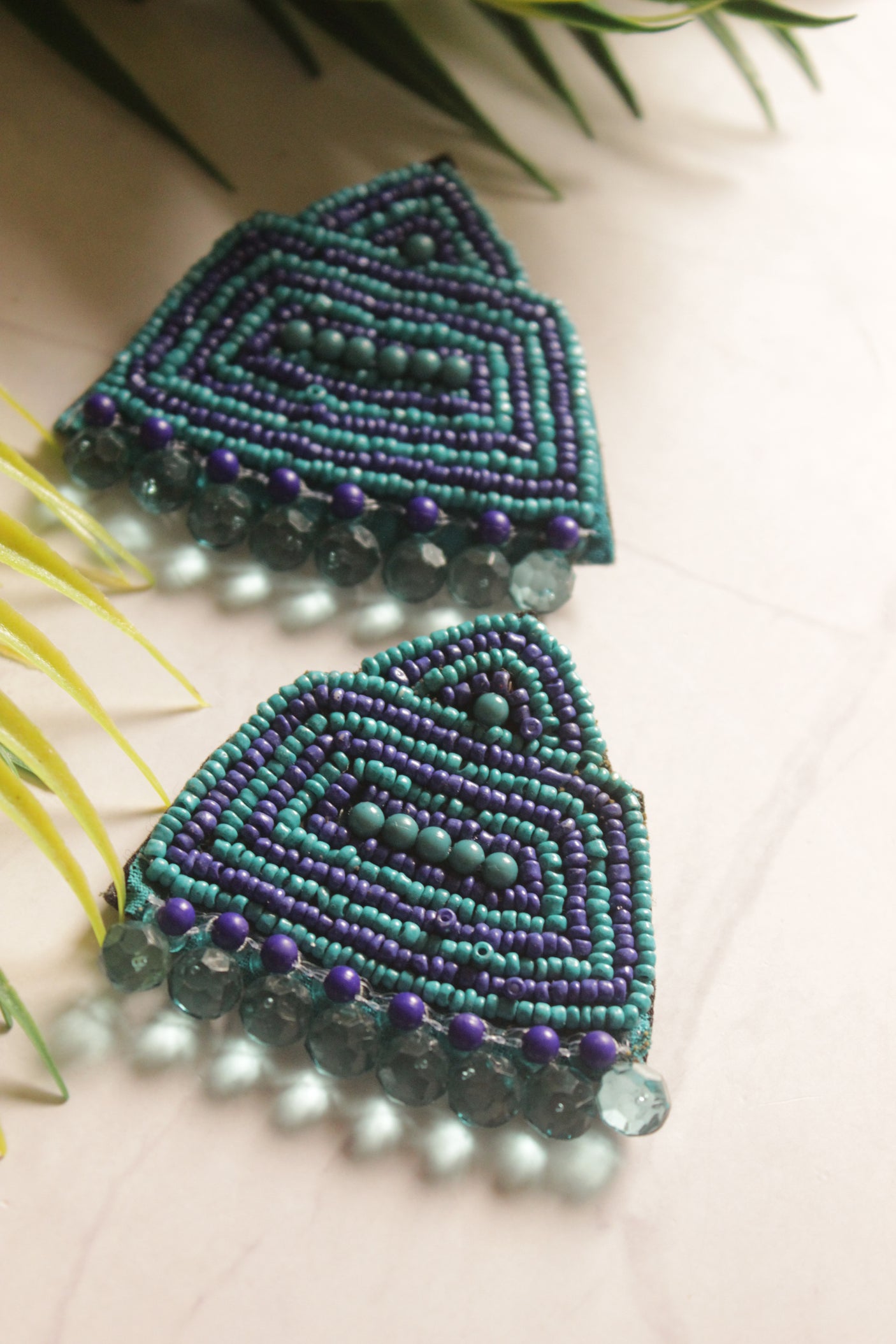 Shades of Blue Beaded Earrings