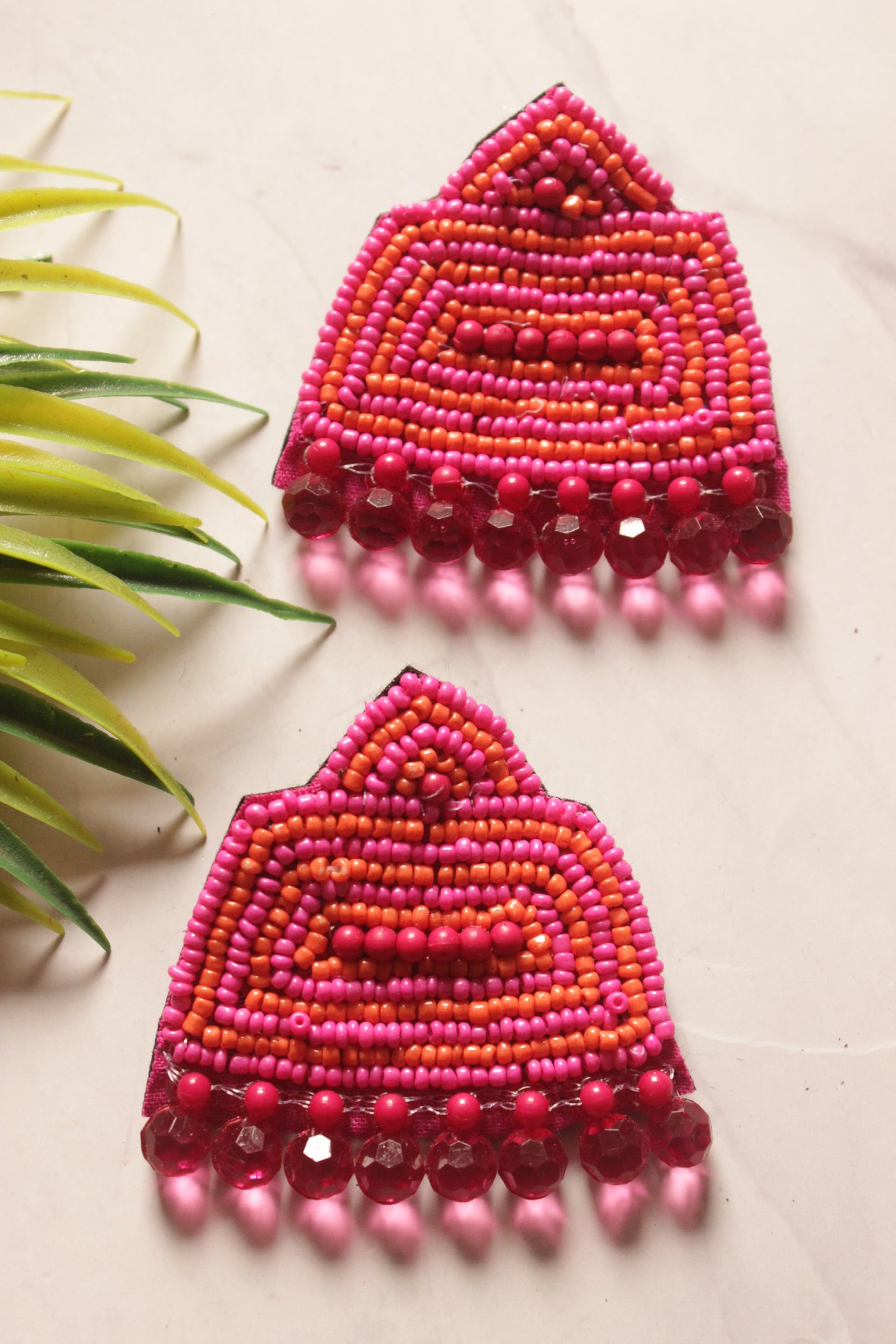 Shades of Pink Beaded Earrings