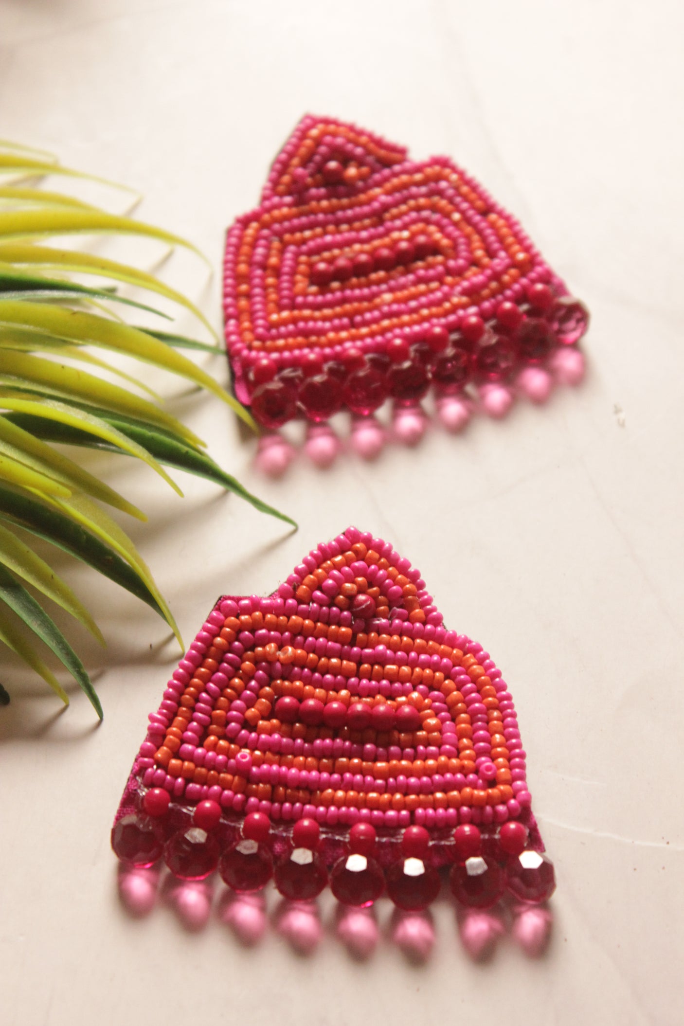 Shades of Pink Beaded Earrings