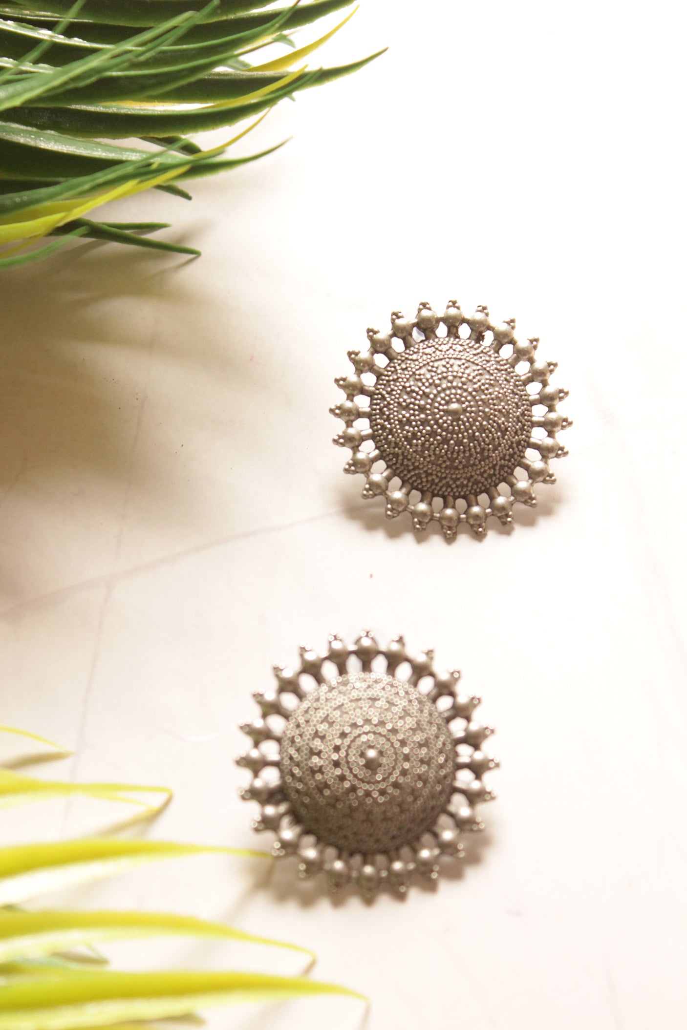 Oxidised Finish Long Chain Metal Necklace Set