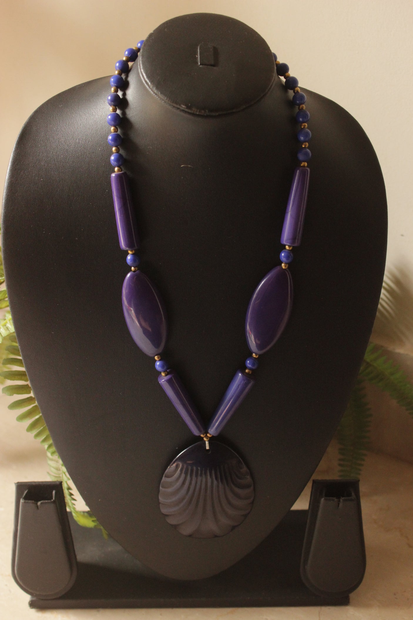 Purple Stones and Beads Necklace