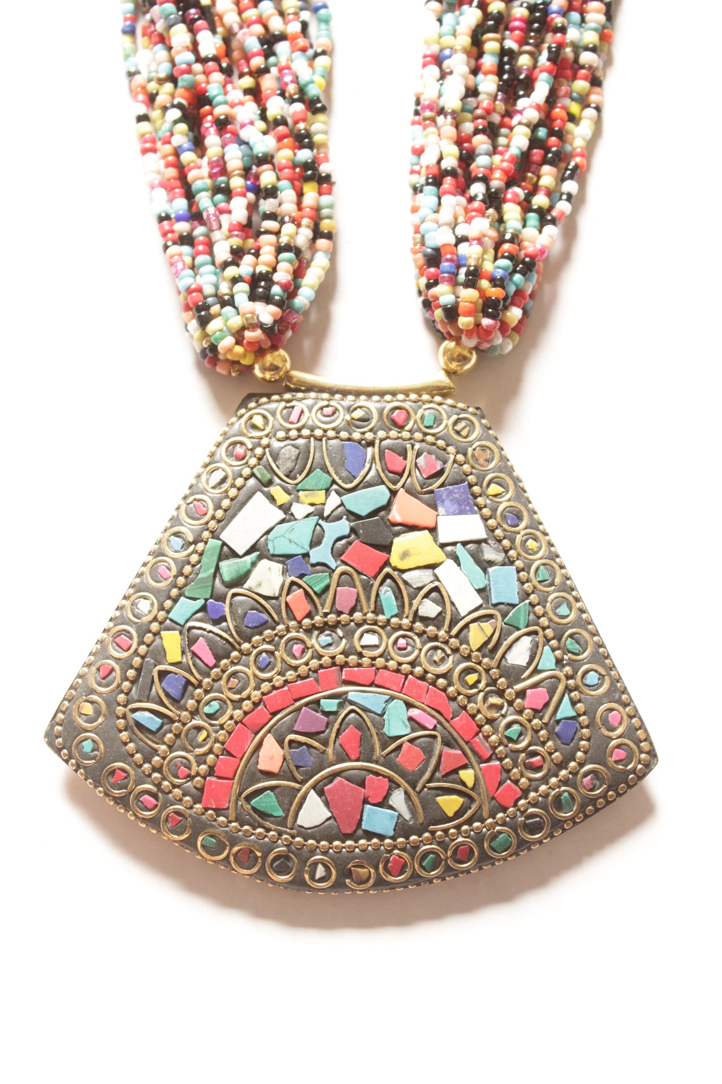 Multi-Color Beads Handcrafted Long Tibetan Necklace