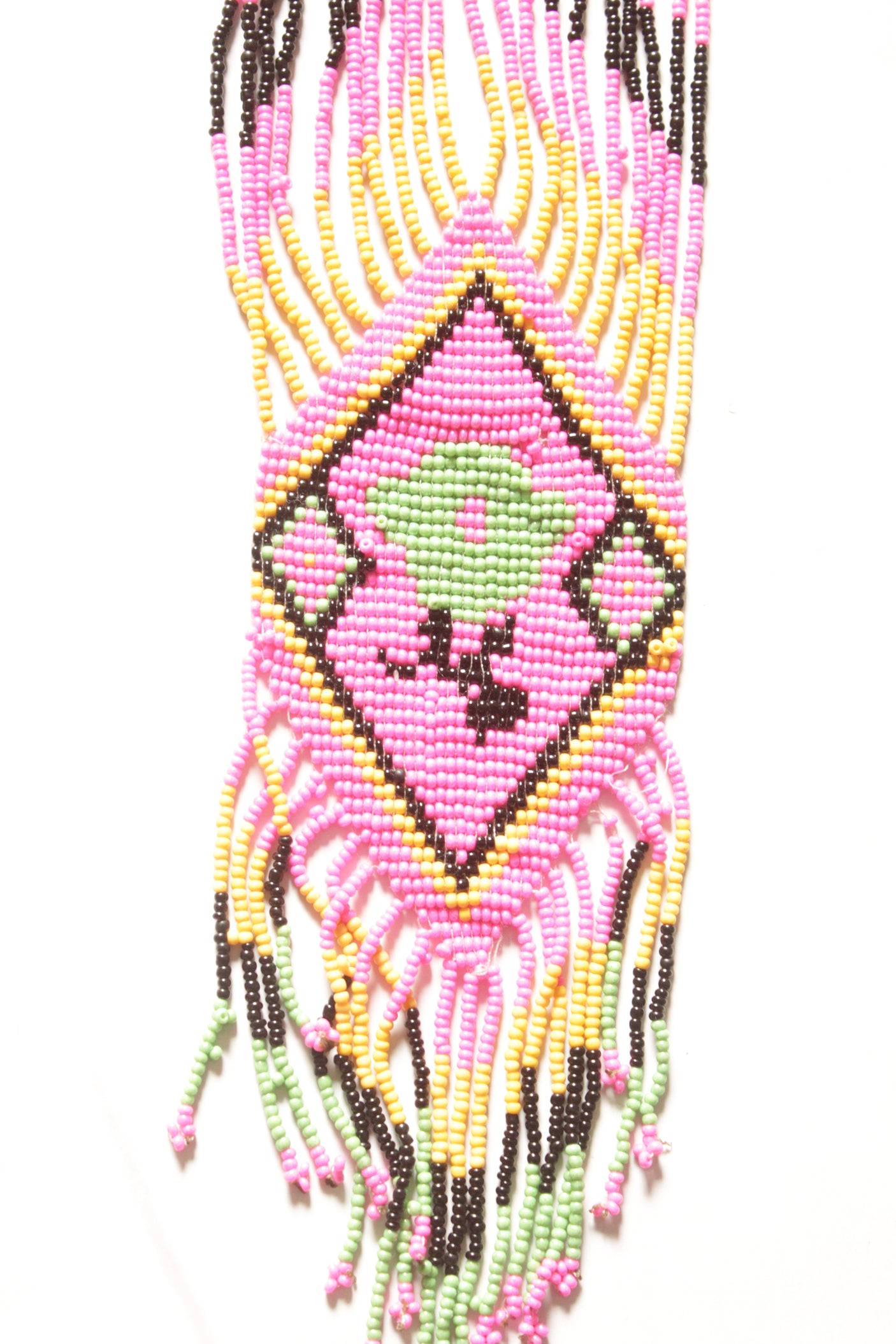 Multi-Color Hand Beaded Long Necklace Set